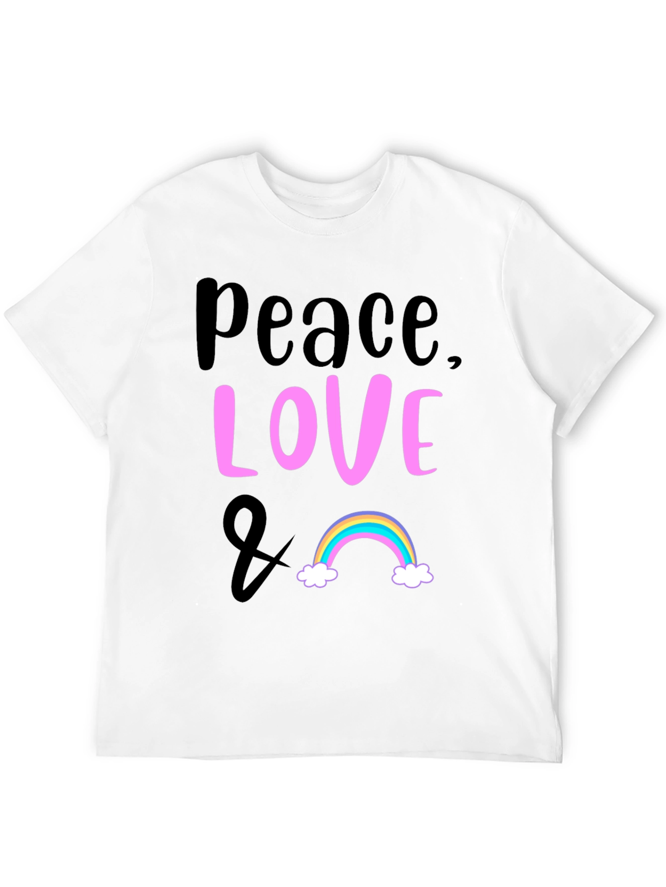 Peace Love & Rainbow Graphic T-Shirt
