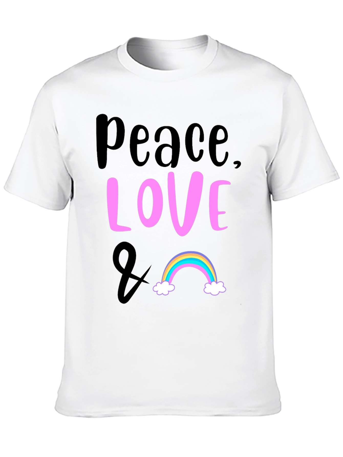 Peace Love & Rainbow Graphic T-Shirt