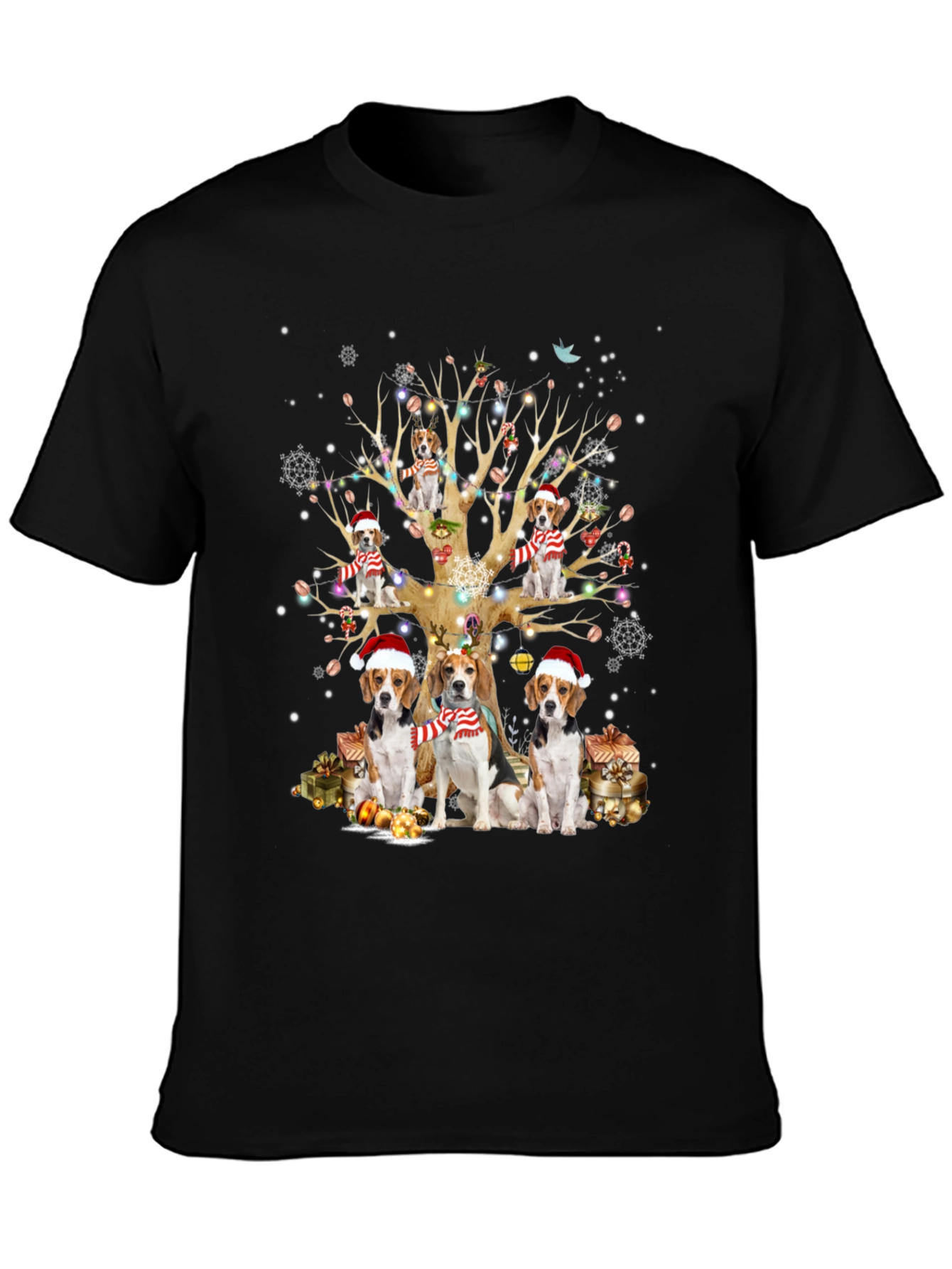Festive Beagle Christmas Tree T-Shirt