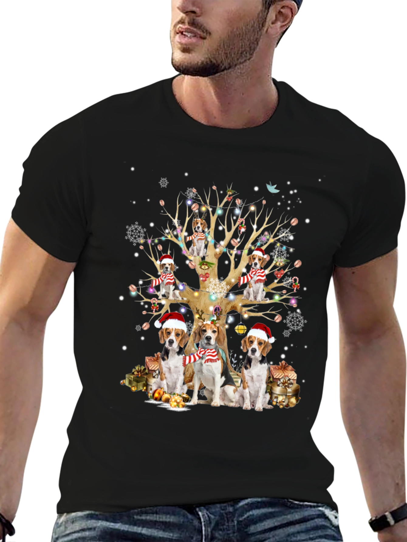 Festive Beagle Christmas Tree T-Shirt