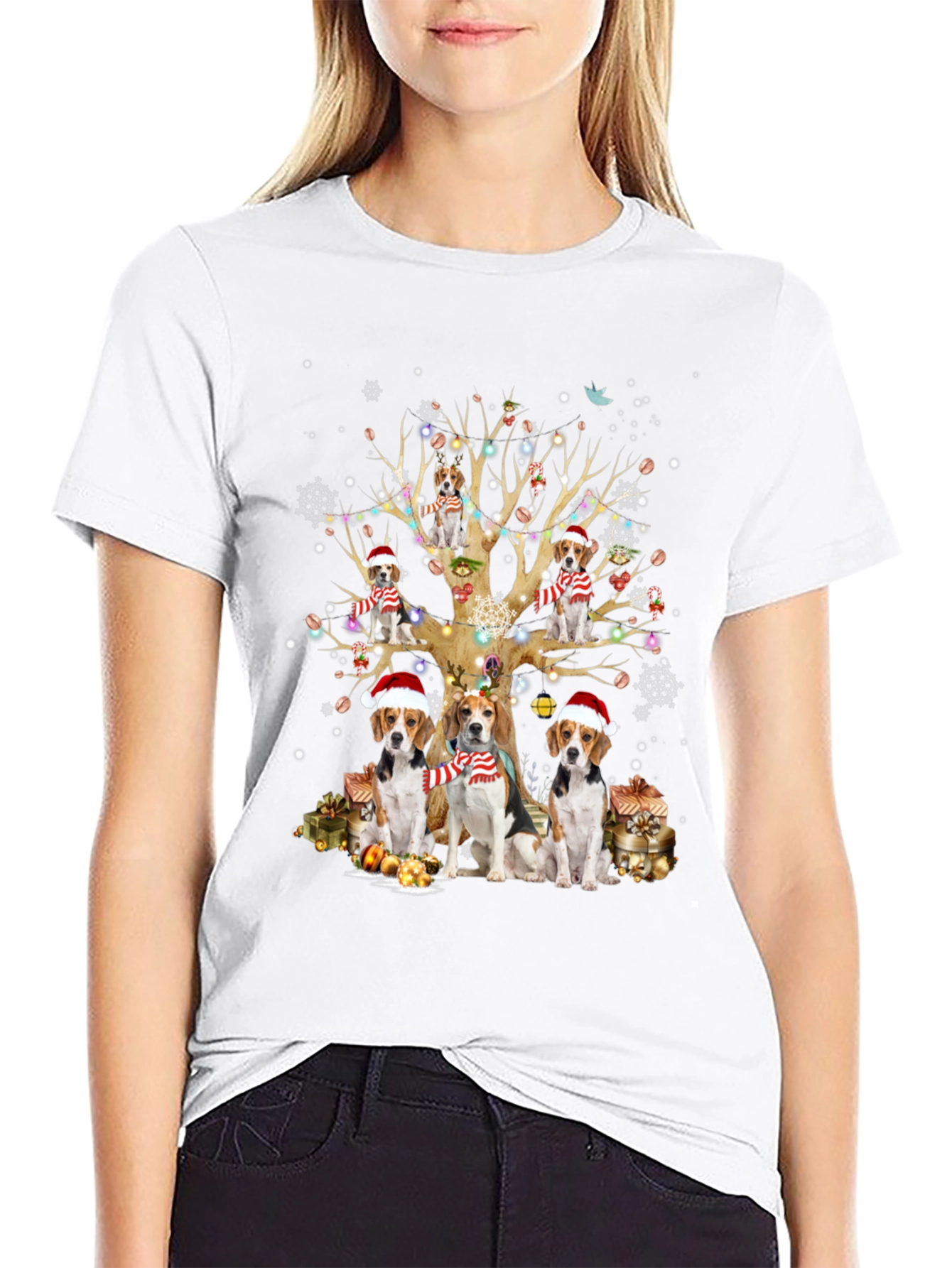 Festive Beagle Christmas Tree T-Shirt