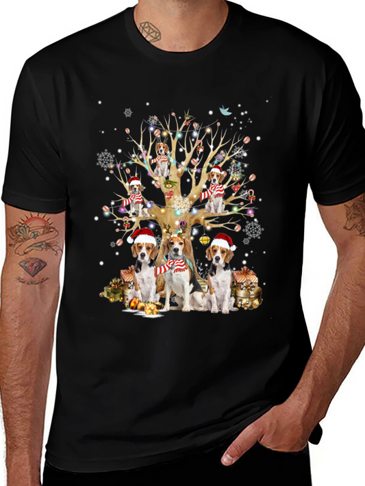 Festive Beagle Christmas Tree T-Shirt