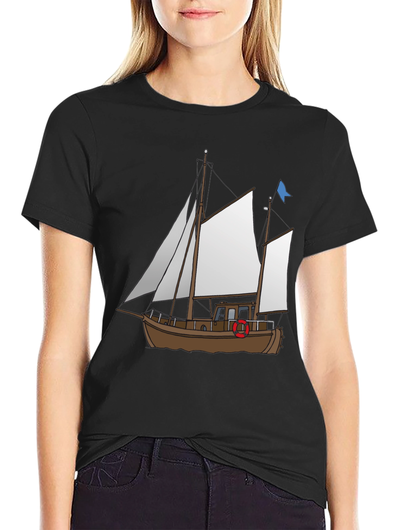 Nautical Boat Graphic Tee - Classic Design