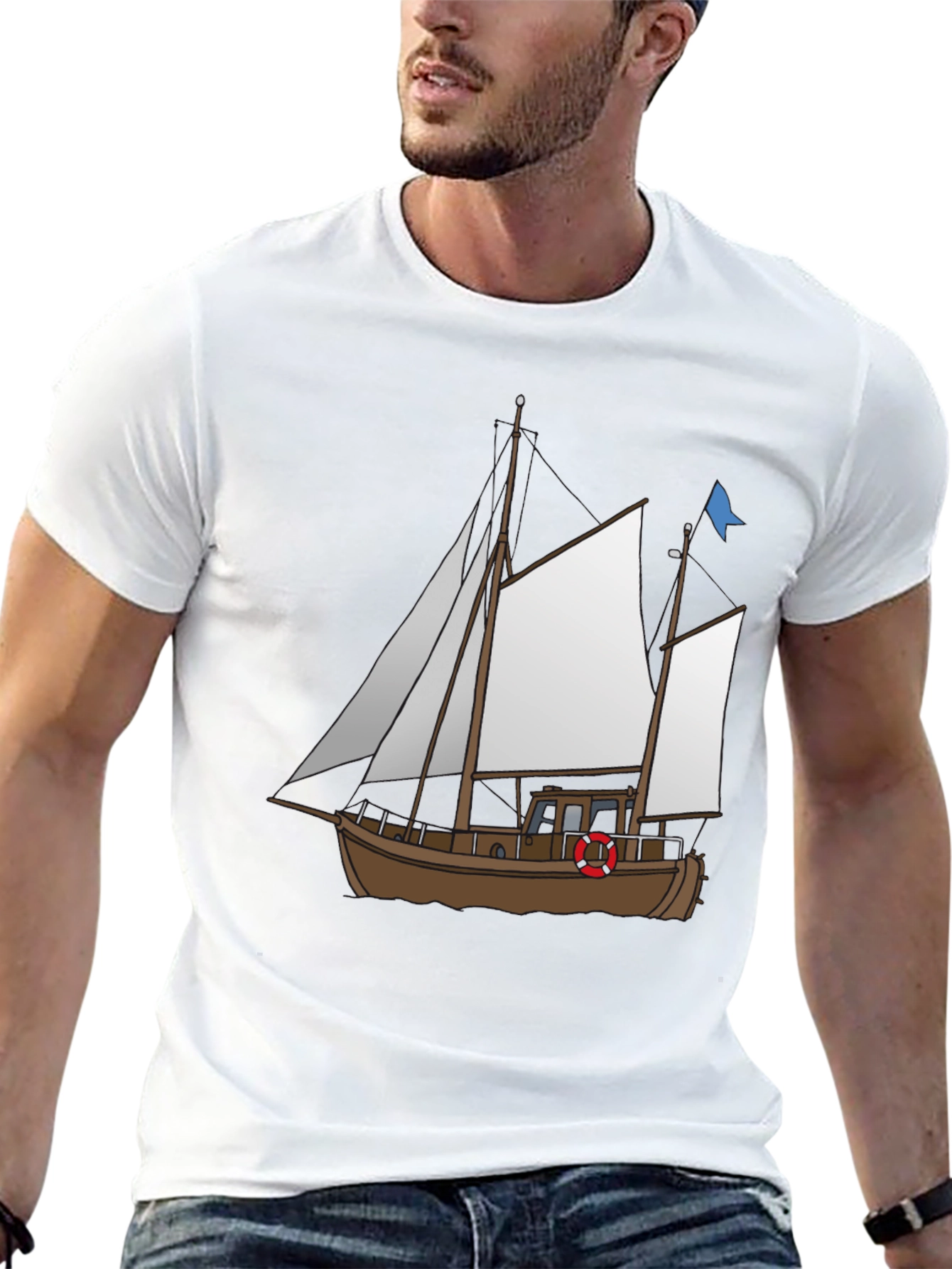 Nautical Boat Graphic Tee - Classic Design