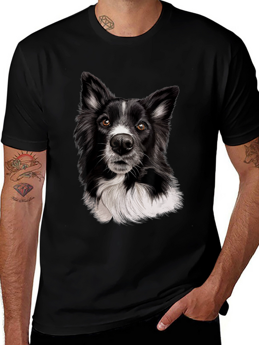 Border Collie Dog Graphic Tee - Cool Black T-Shirt