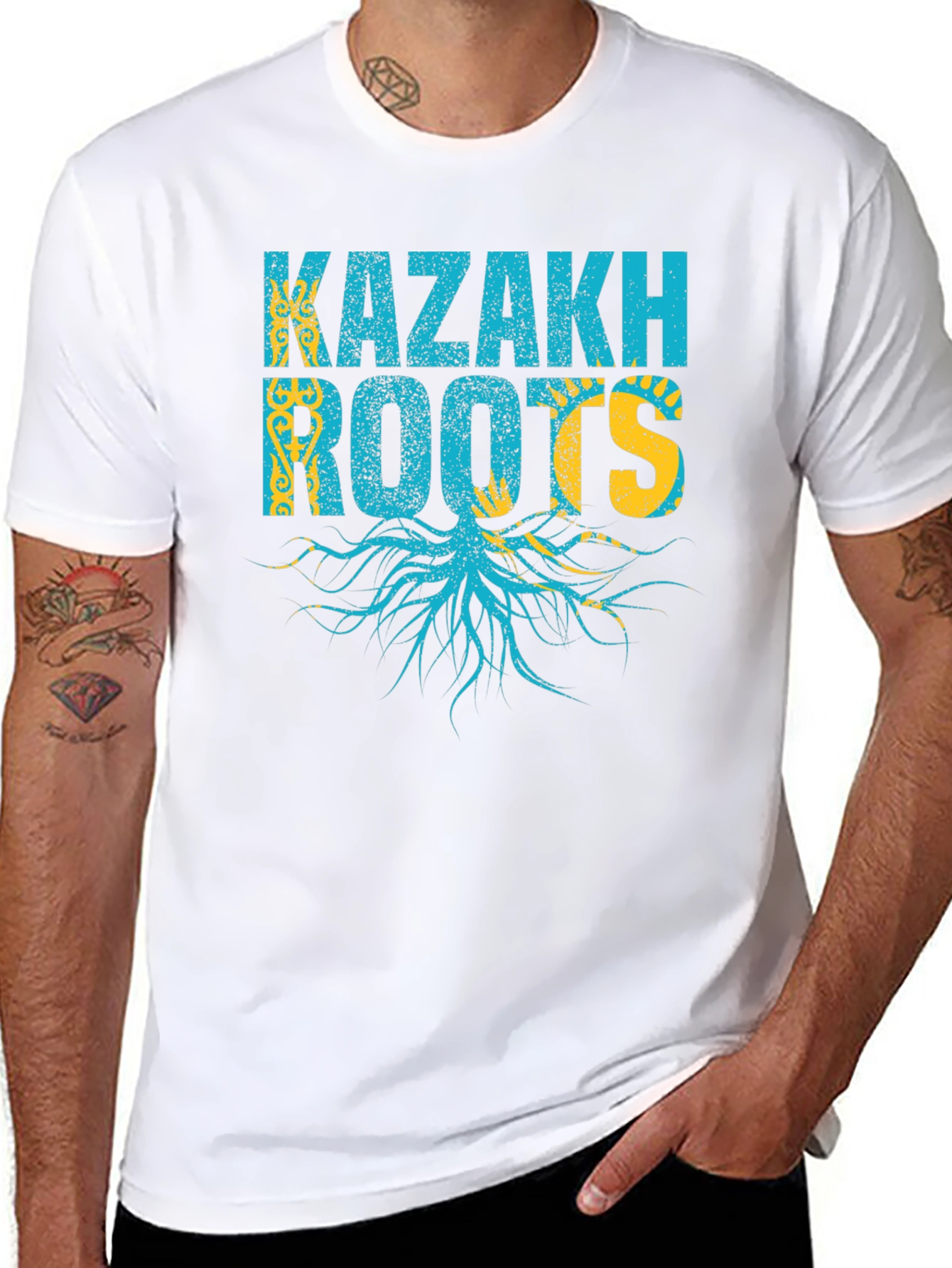 Kazakh Roots T-Shirt - Black Cotton Tee