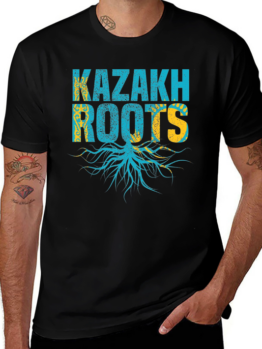 Kazakh Roots T-Shirt - Black Cotton Tee