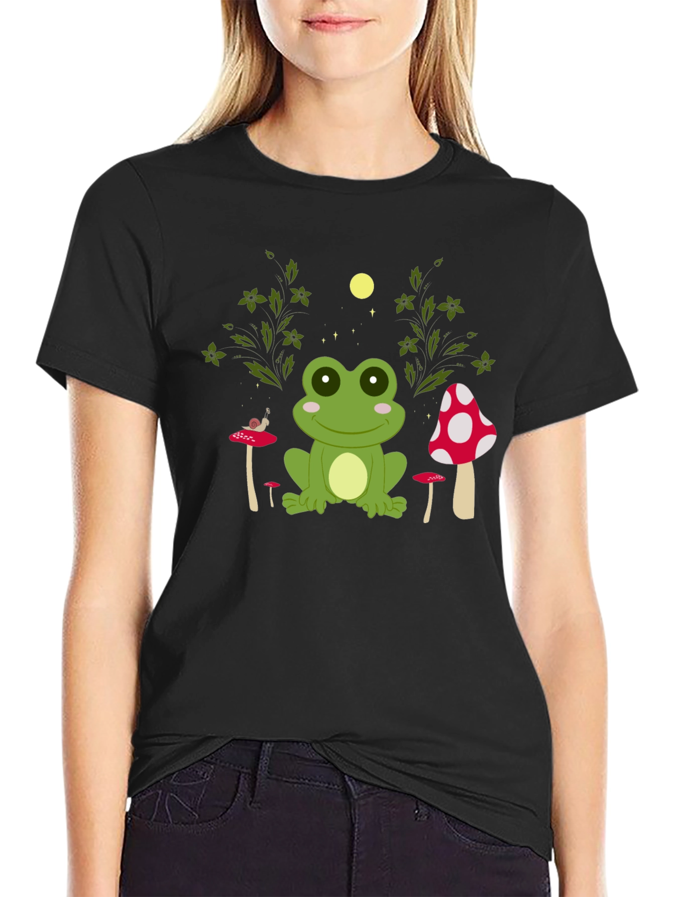 Frog and Mushroom Graphic Tee