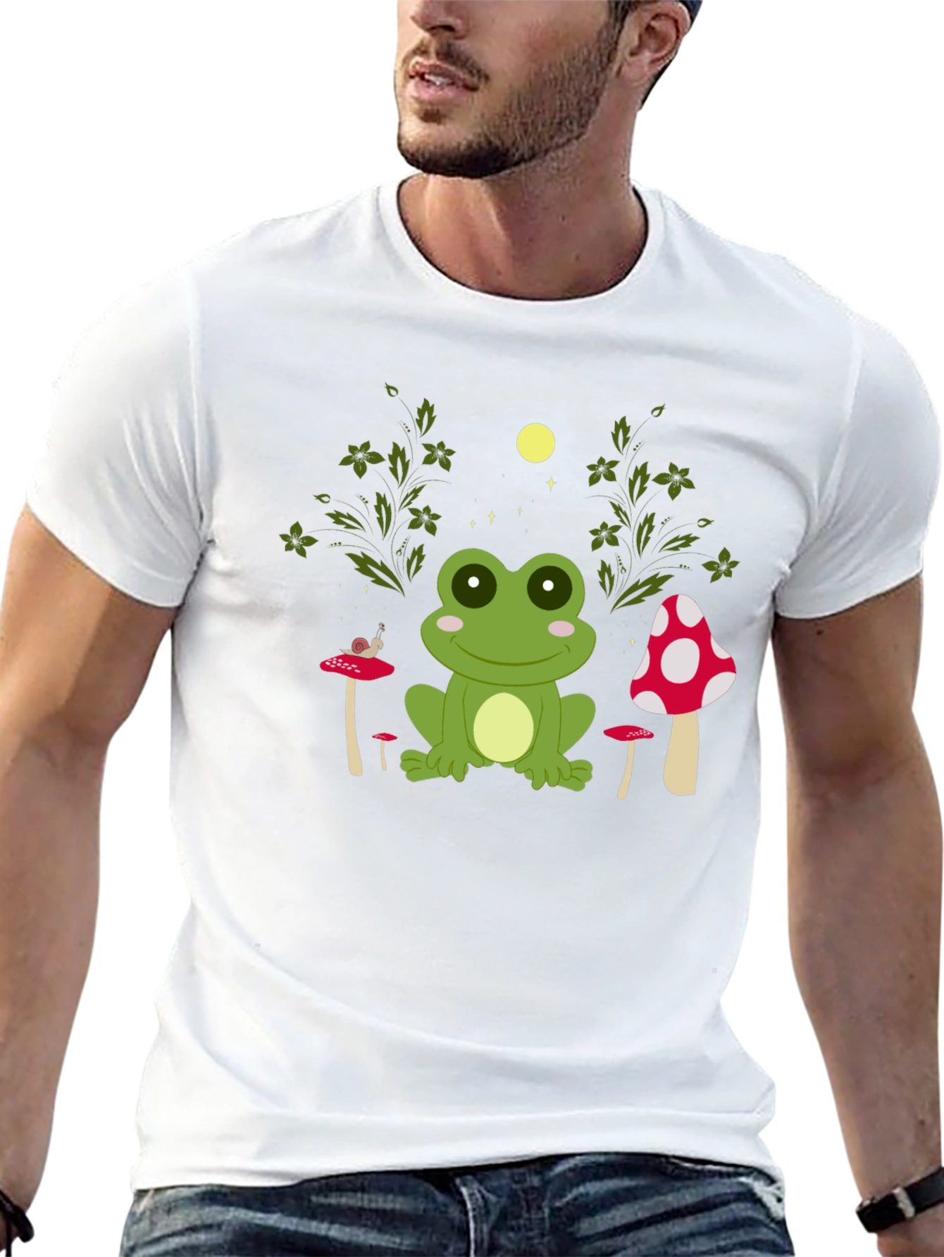 Frog and Mushroom Graphic Tee
