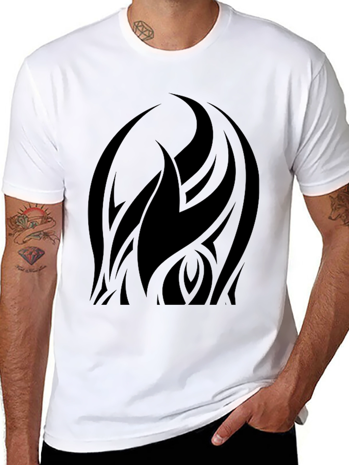 Mens Black Tribal Graphic Tee