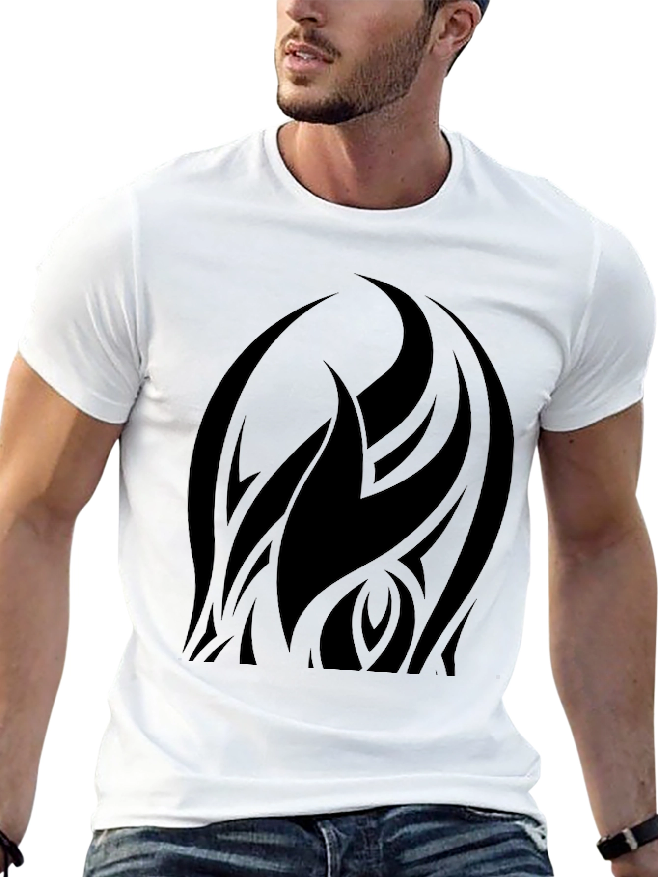 Mens Black Tribal Graphic Tee