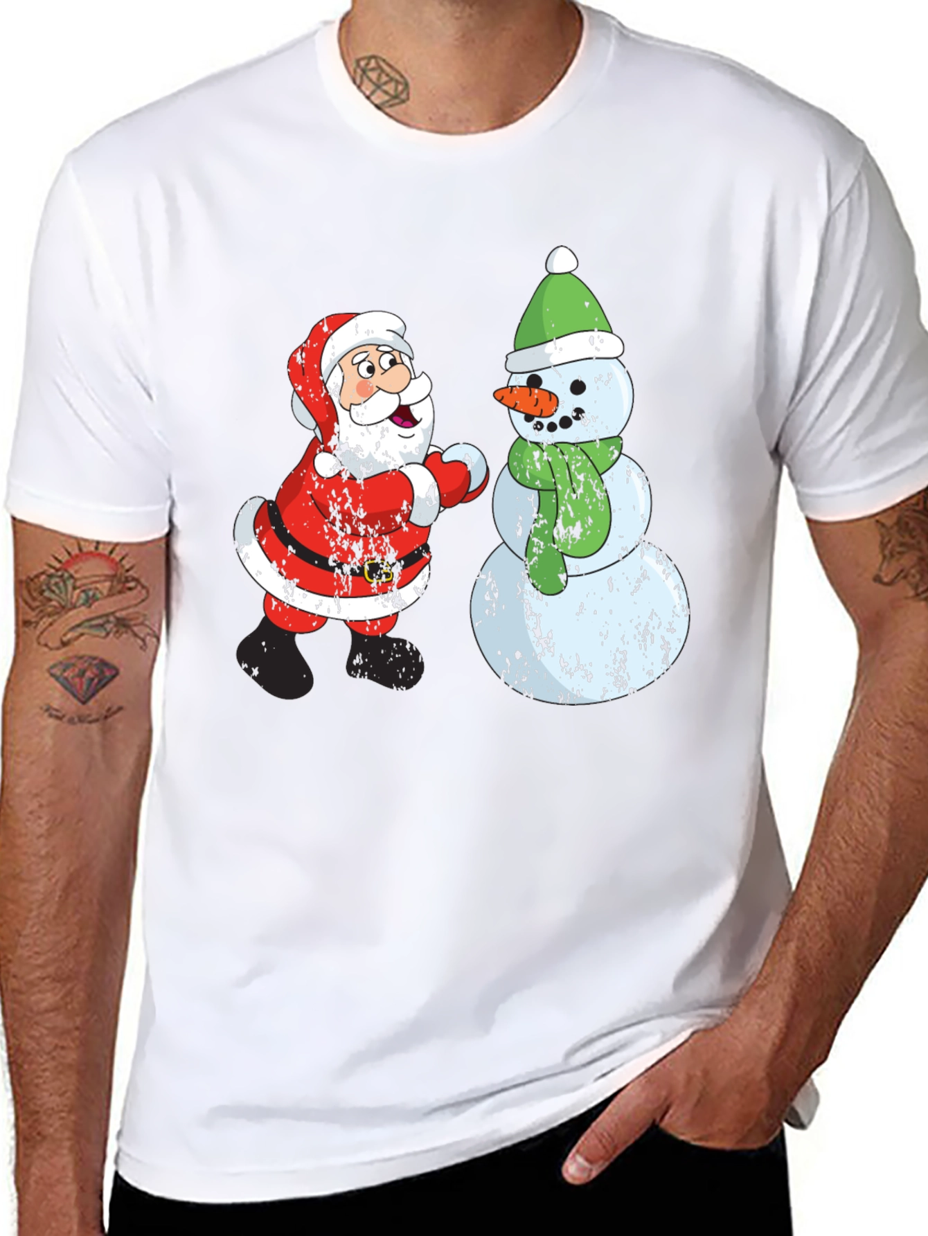 Santa & Snowman Christmas Tee