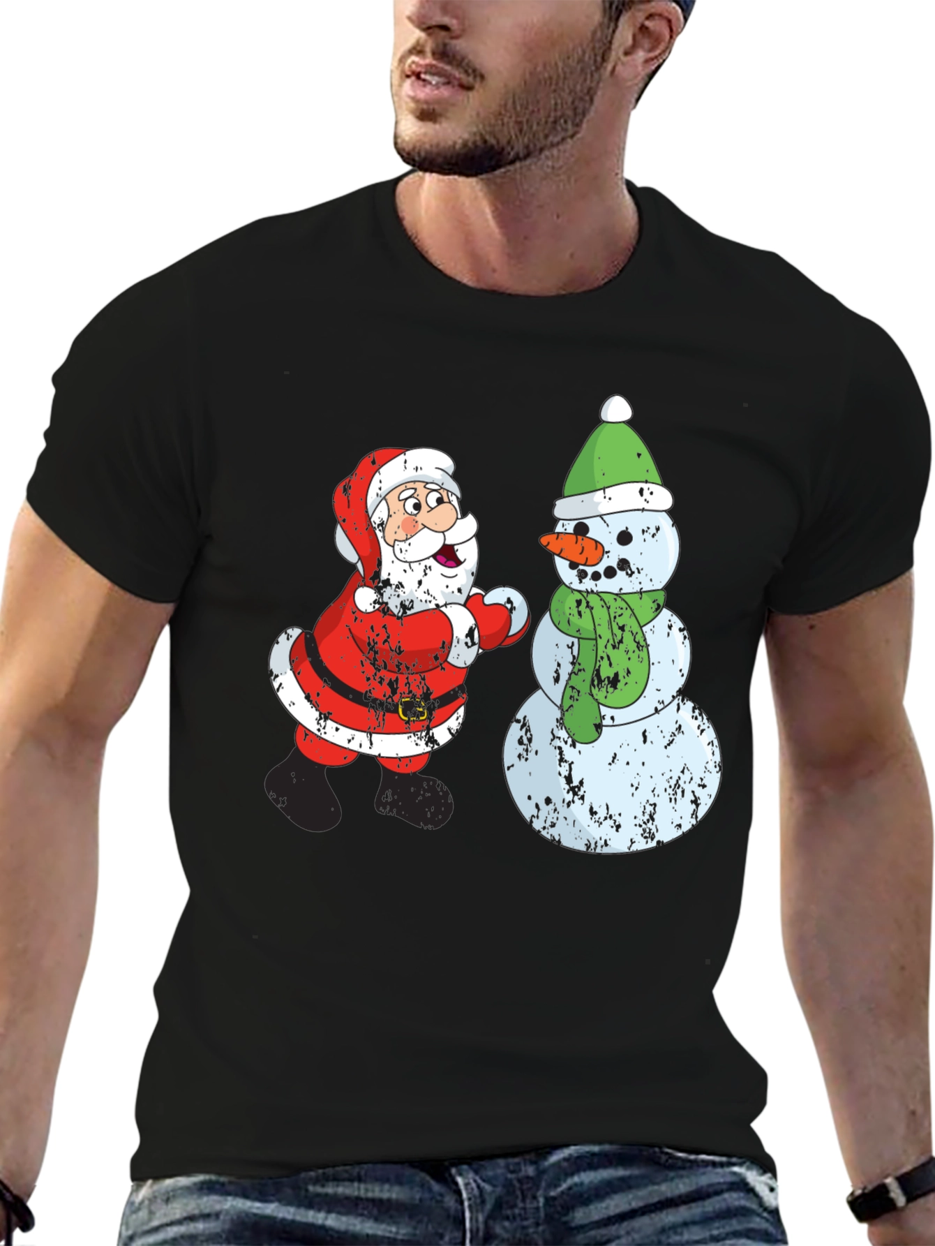 Santa & Snowman Christmas Tee
