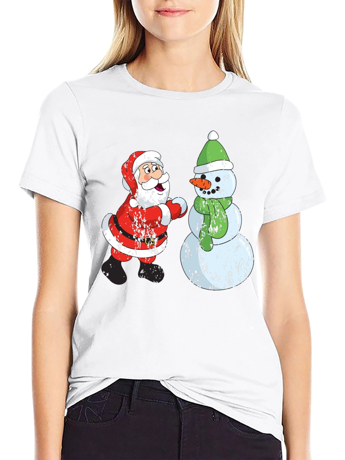 Santa & Snowman Christmas Tee