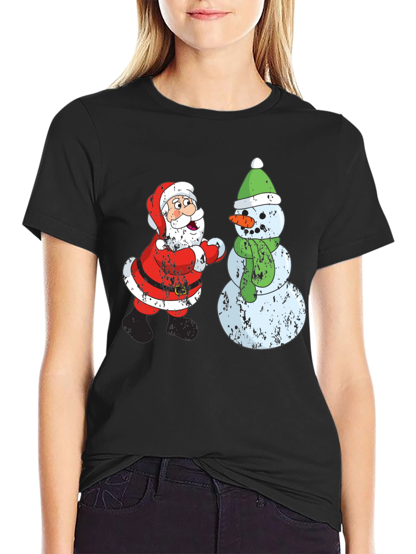 Santa & Snowman Christmas Tee