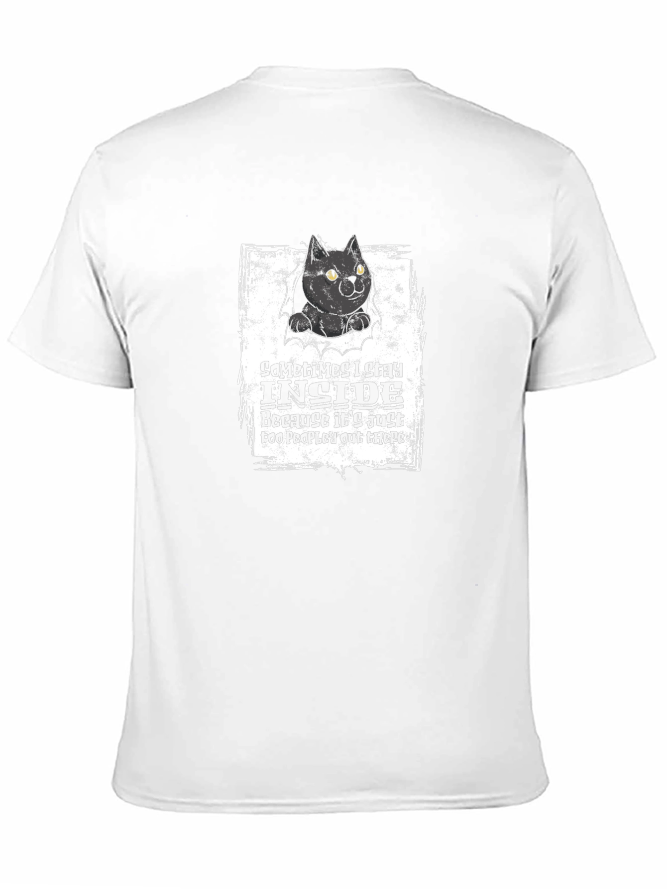 Black Cat Graphic T-Shirt: Introvert Humor Tee