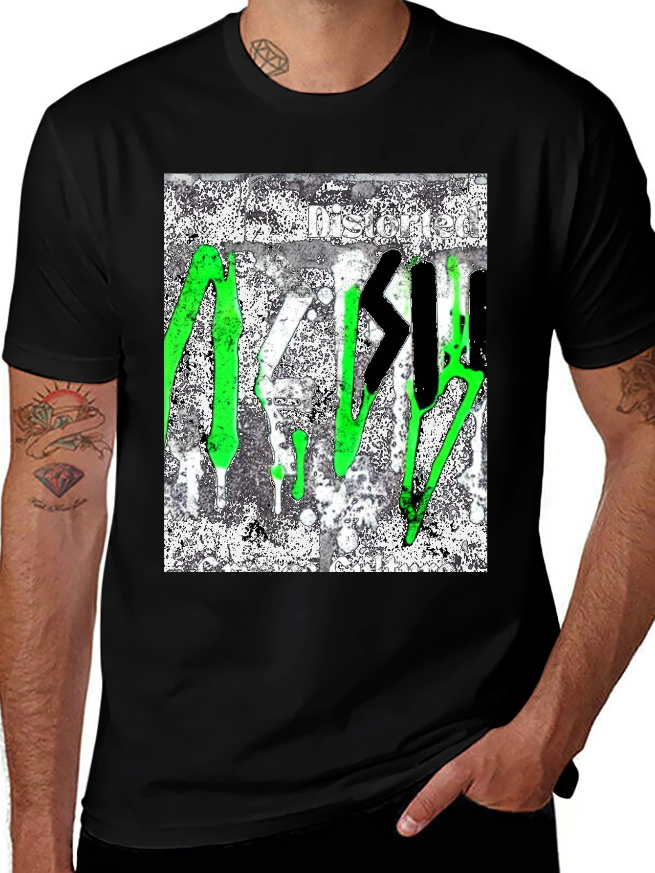 Distorted Graffiti Style T-Shirt