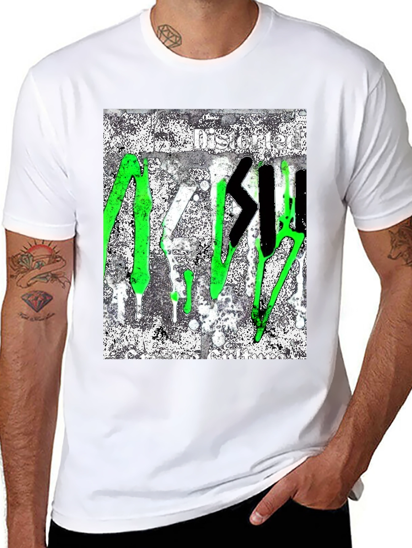 Distorted Graffiti Style T-Shirt