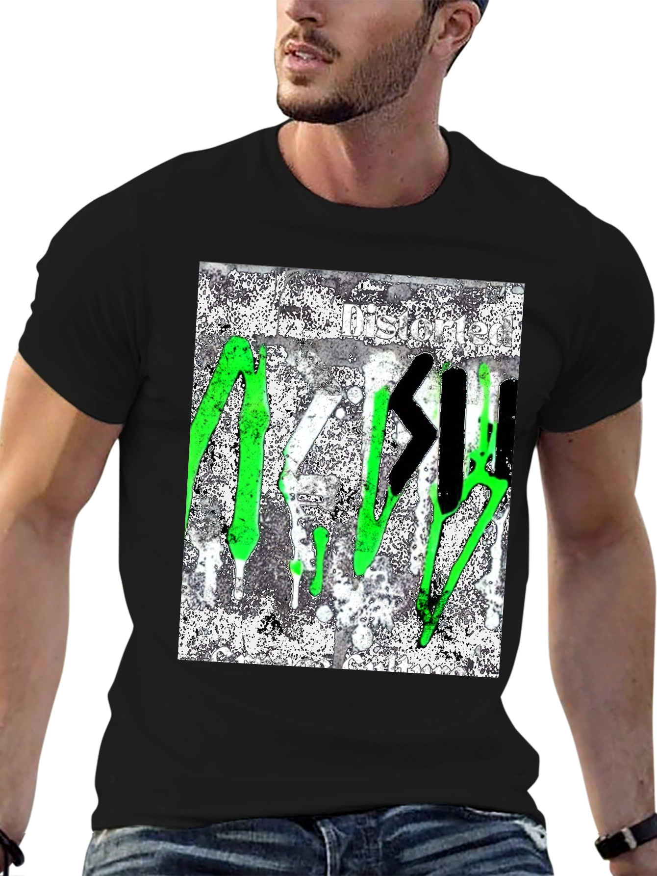 Distorted Graffiti Style T-Shirt