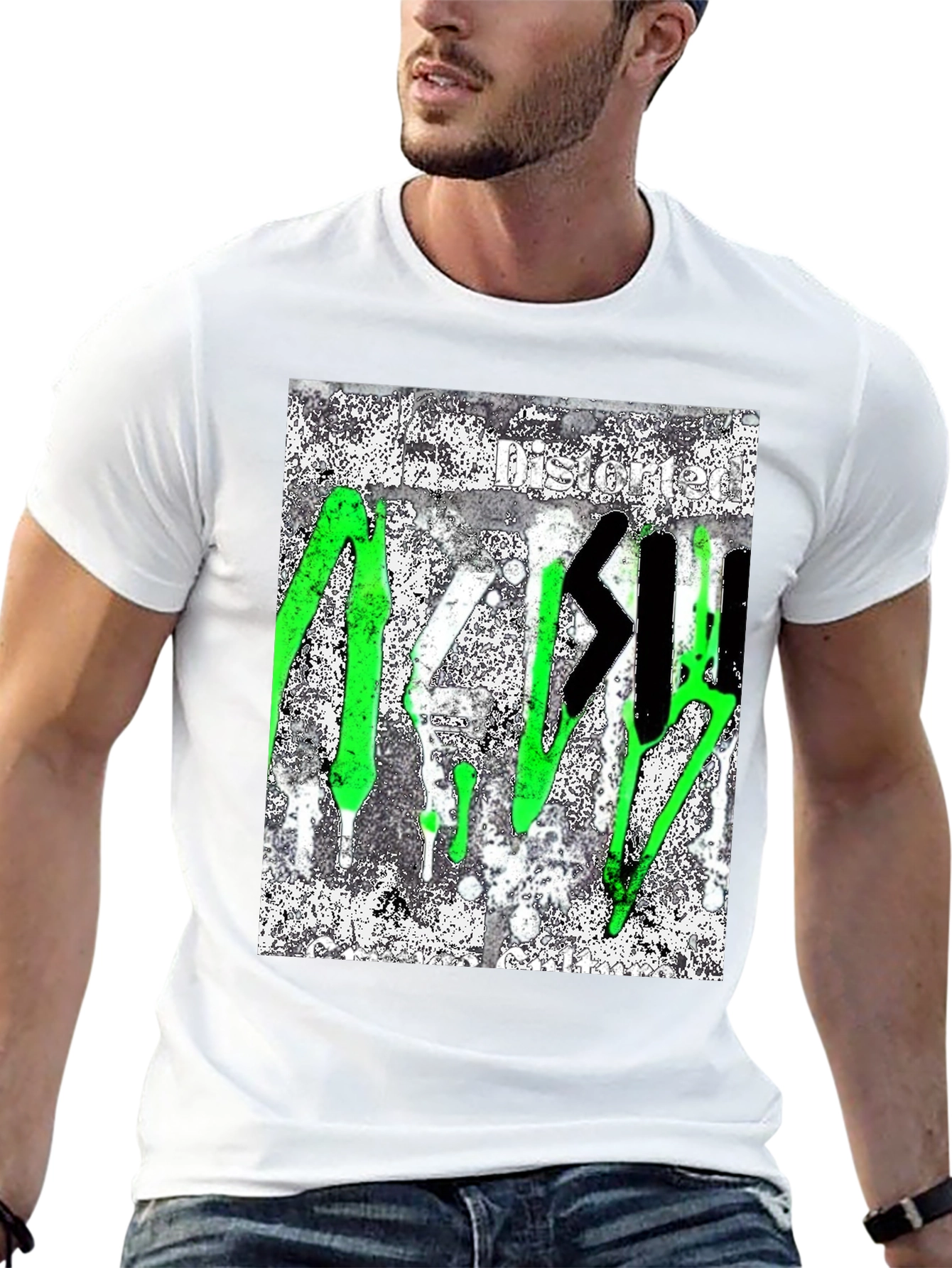 Distorted Graffiti Style T-Shirt