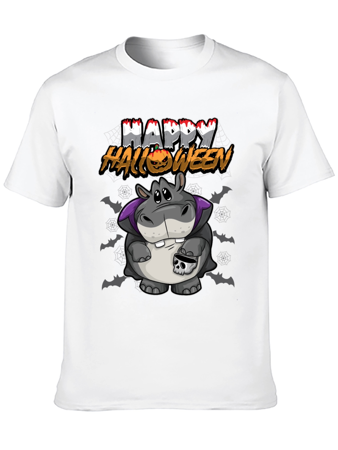 Happy Halloween Hippo Graphic T-Shirt