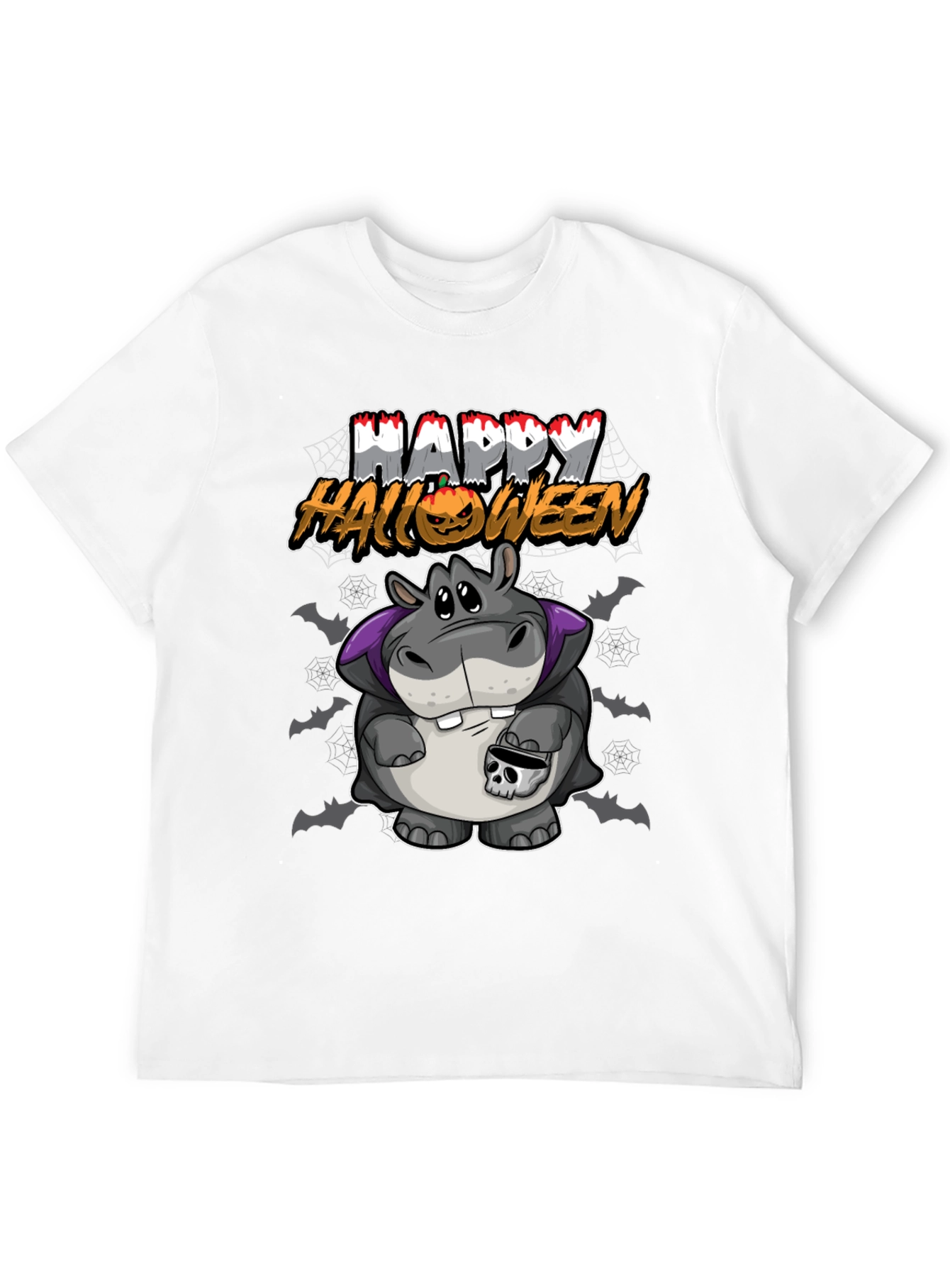 Happy Halloween Hippo Graphic T-Shirt
