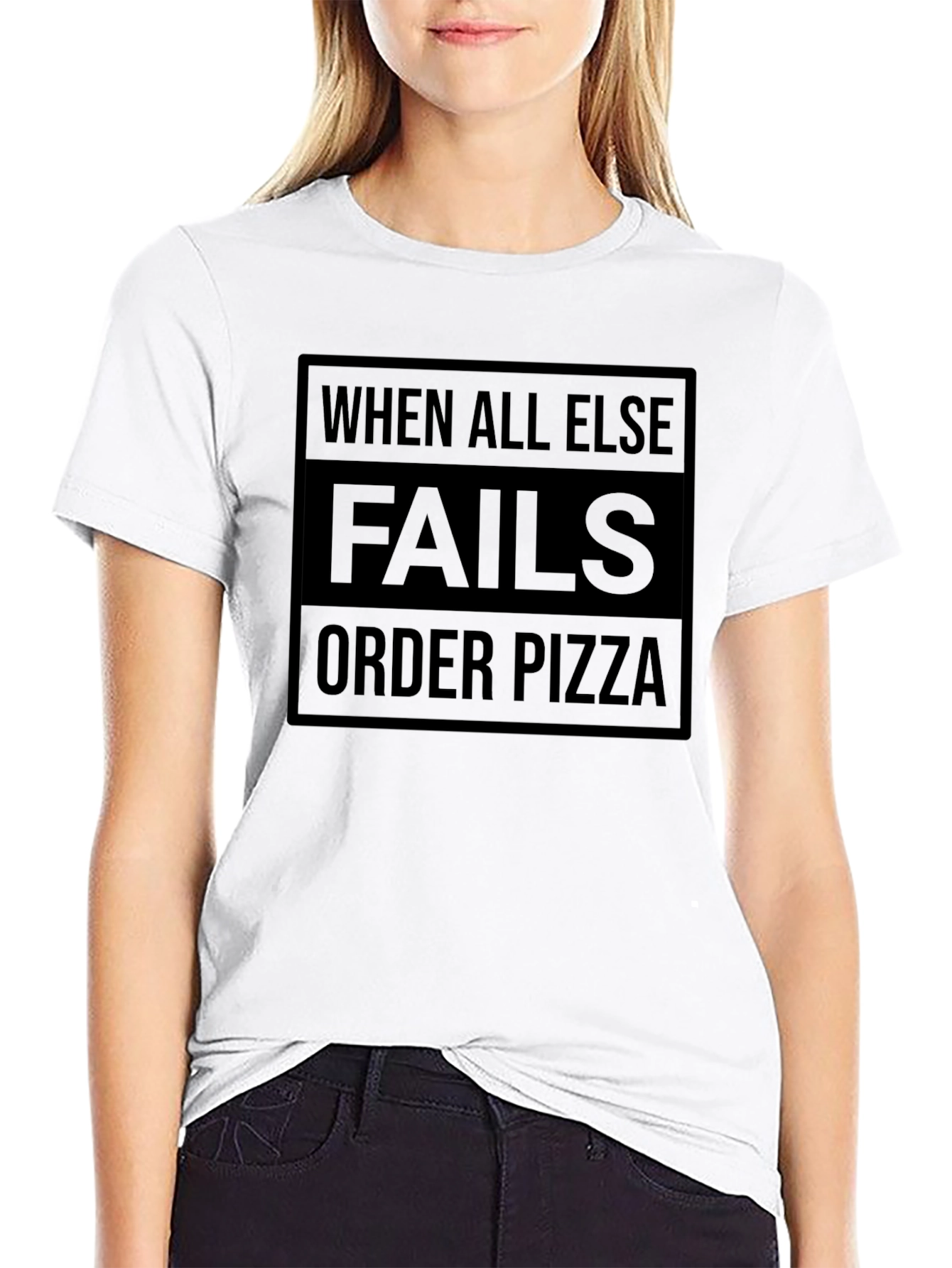 When All Else Fails Order Pizza Black T-Shirt
