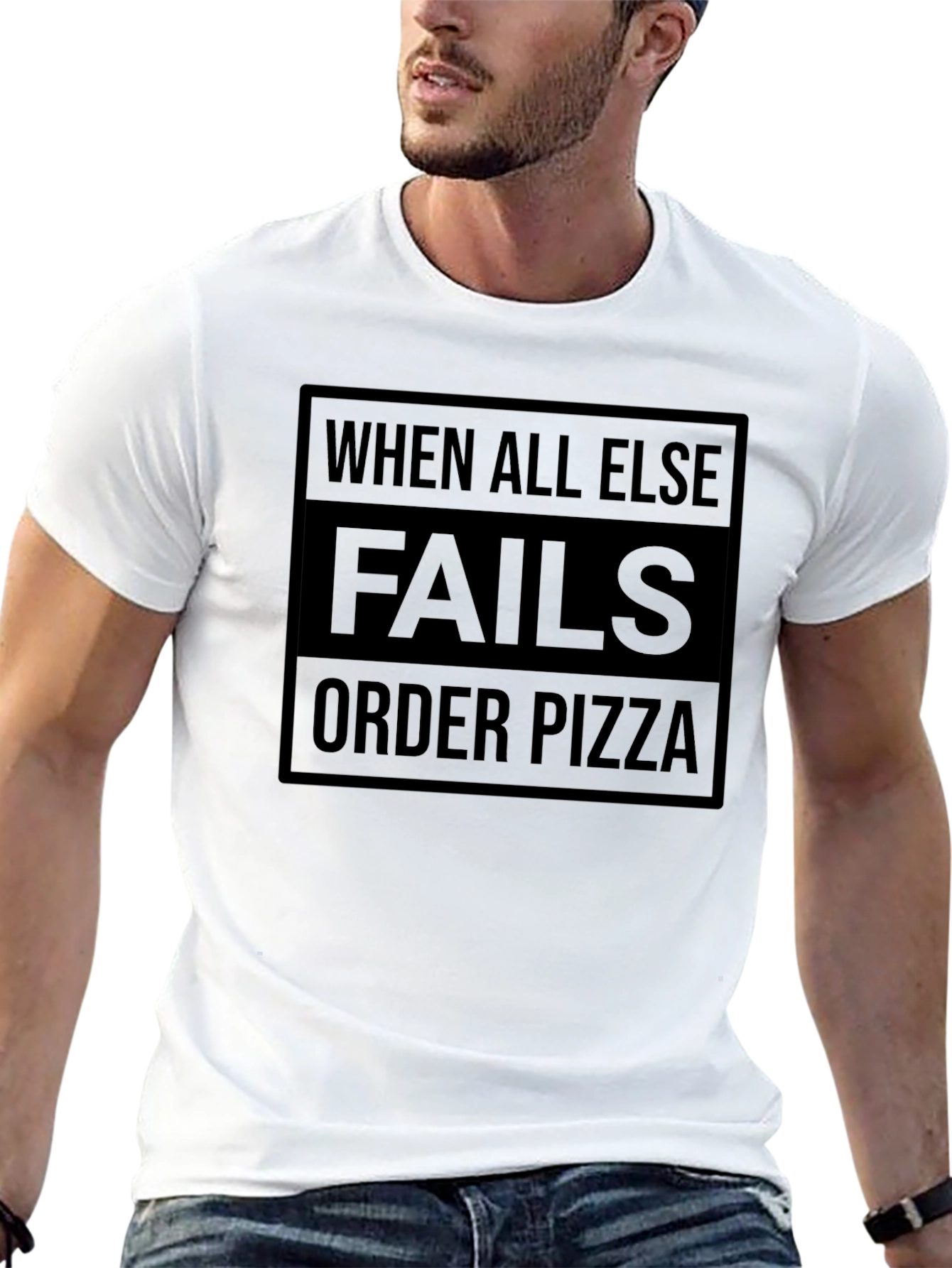 When All Else Fails Order Pizza Black T-Shirt