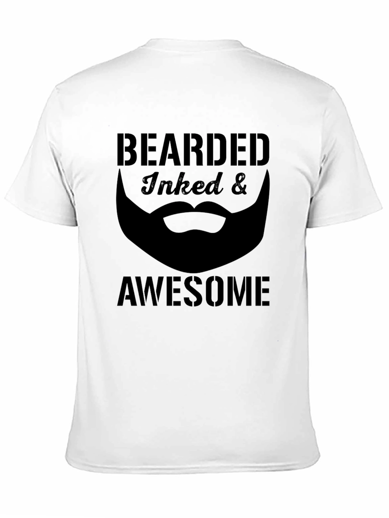 Bearded Inked Awesome Black Graphic Tee