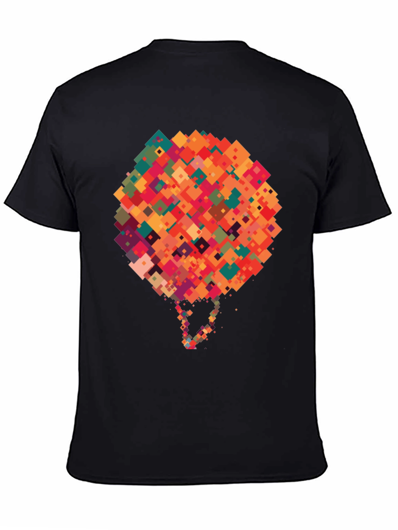 Abstract Pixel Art Graphic Black T-Shirt
