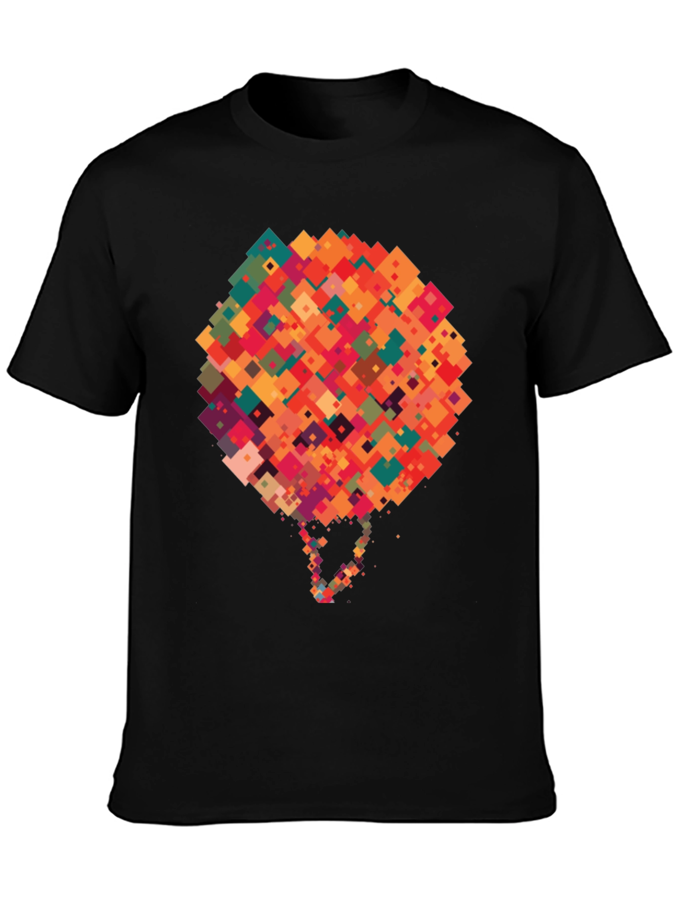 Abstract Pixel Art Graphic Black T-Shirt