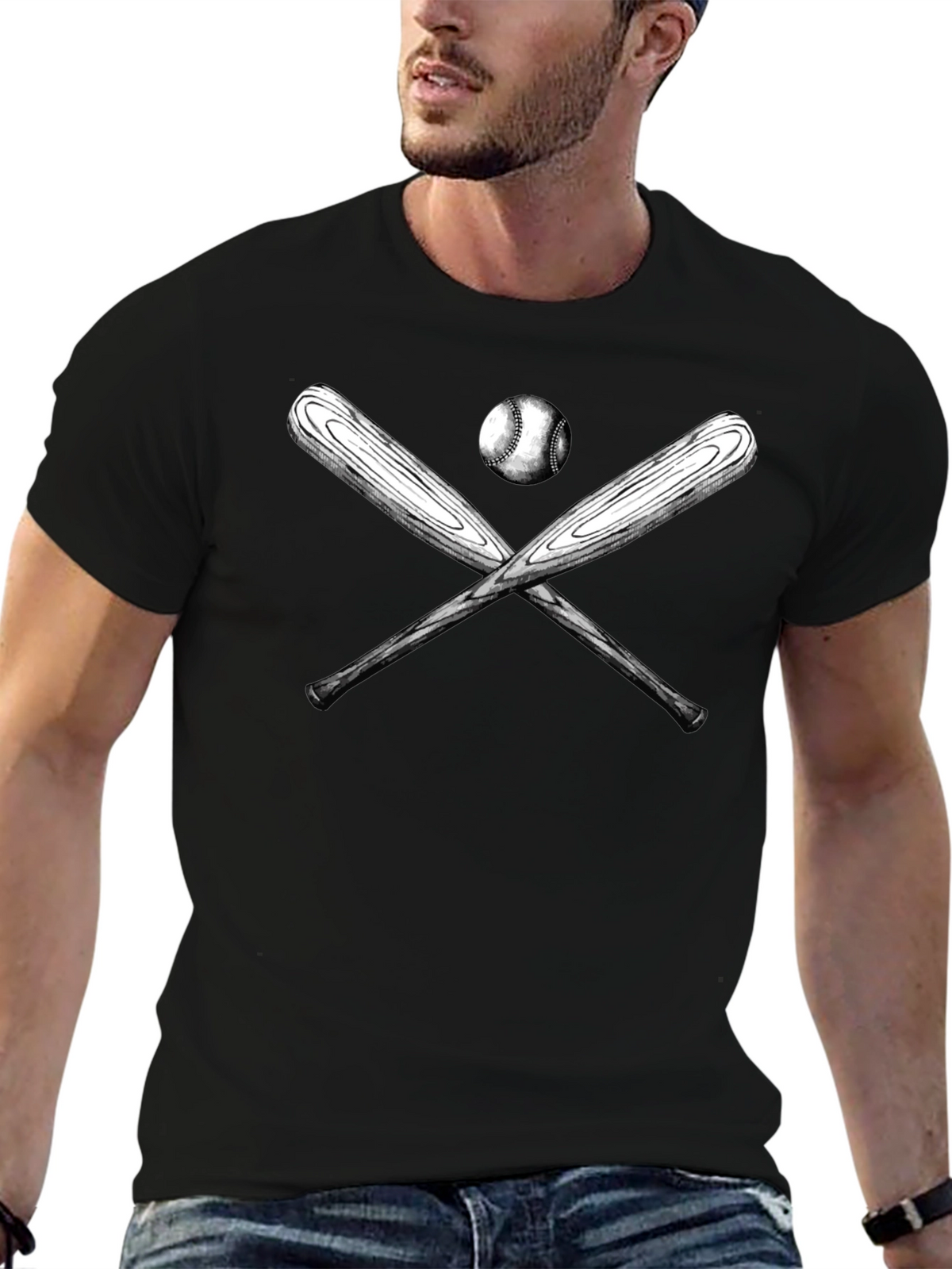 Baseball Bats and Ball Graphic T-Shirt