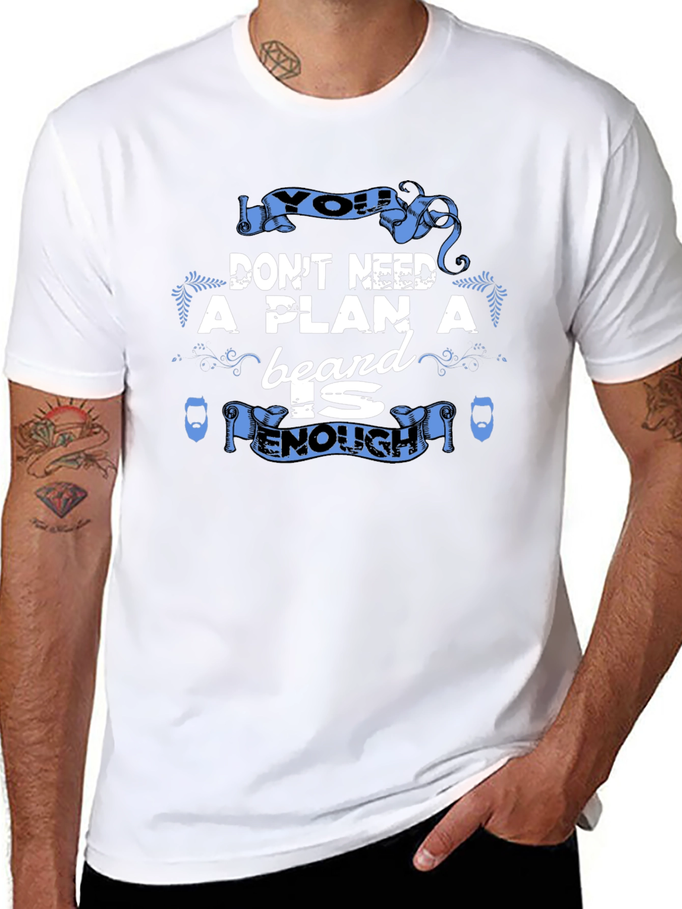 Beard is Enough Graphic Tee - Black