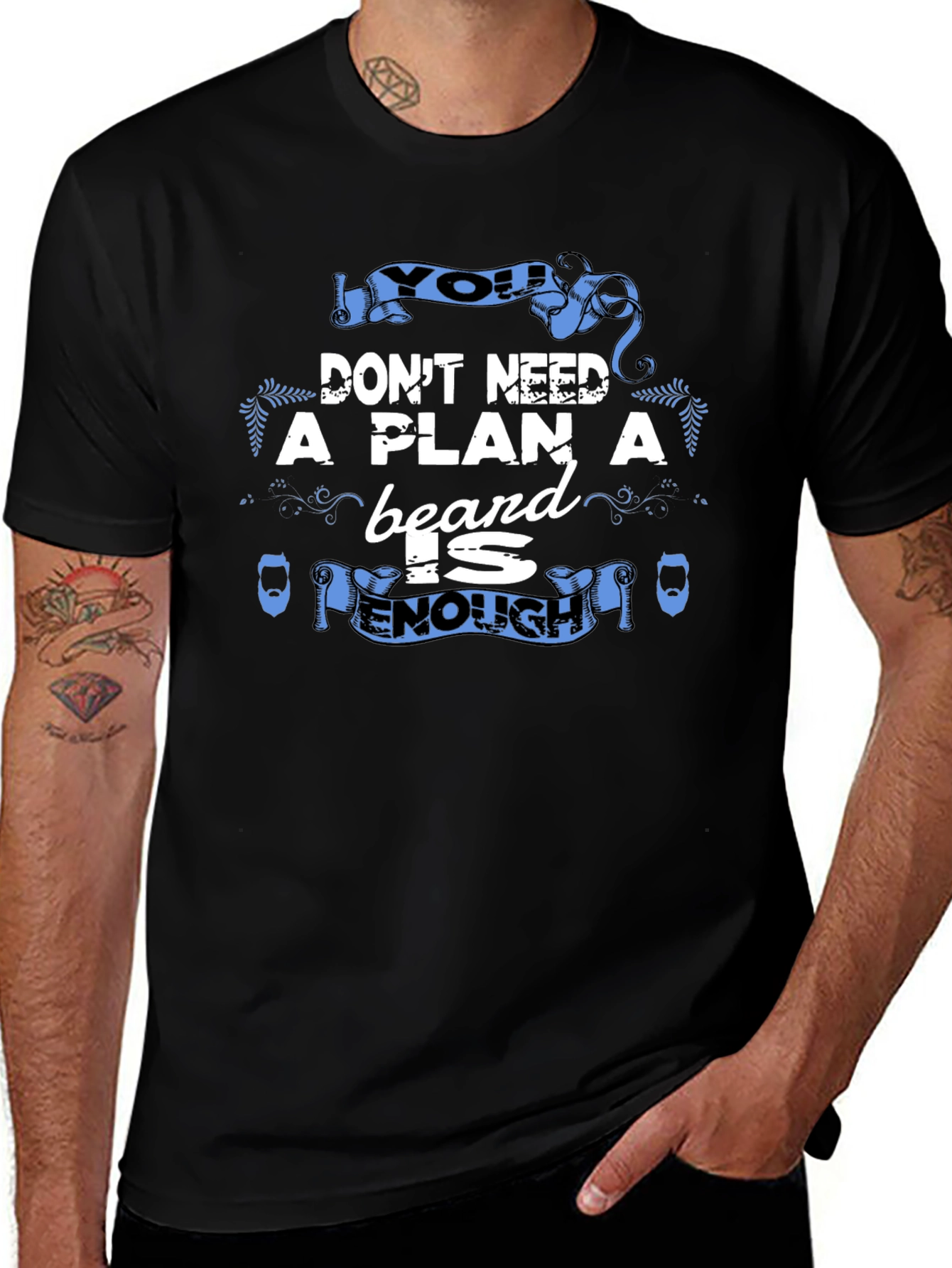 Beard is Enough Graphic Tee - Black