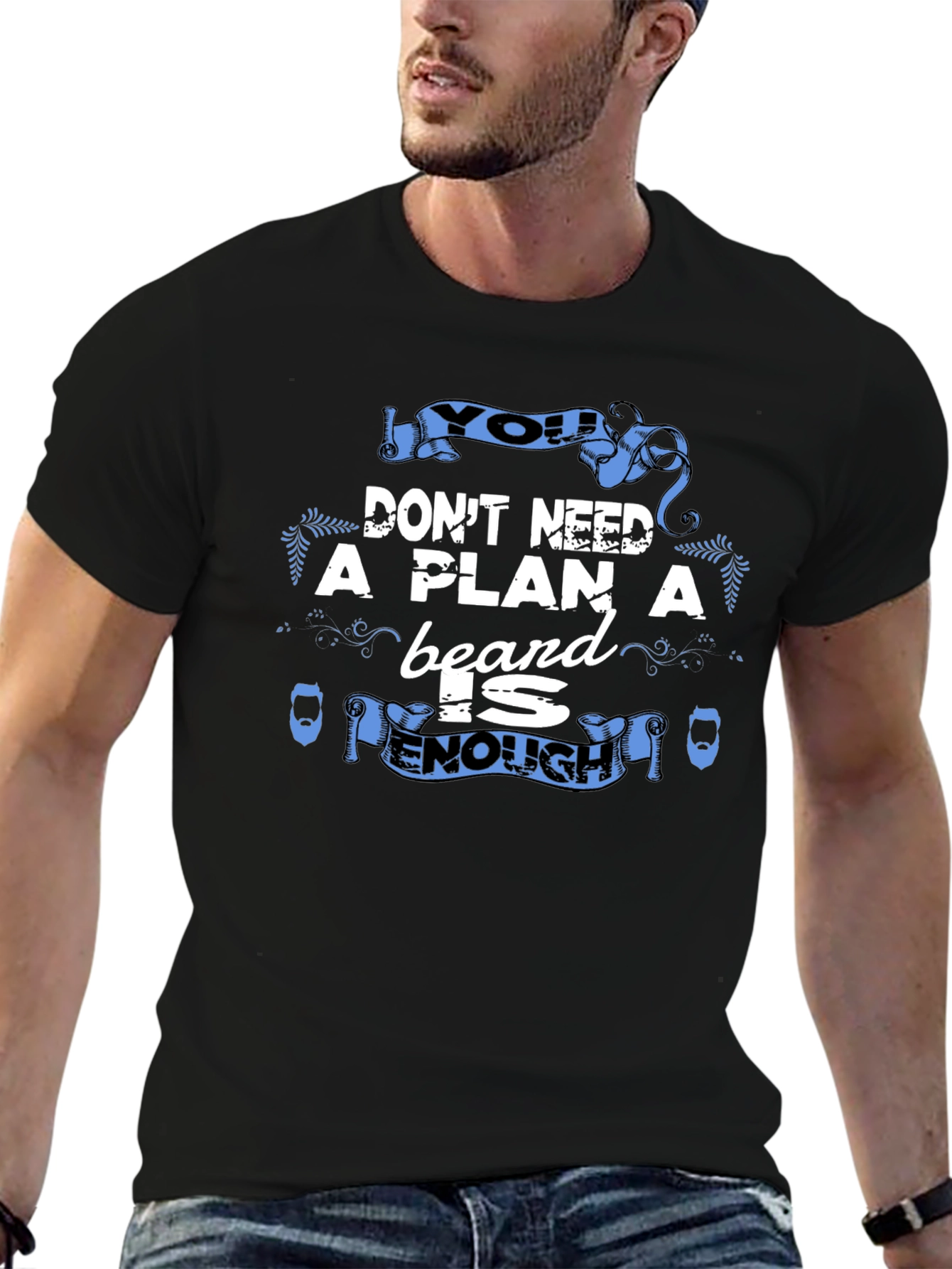Beard is Enough Graphic Tee - Black