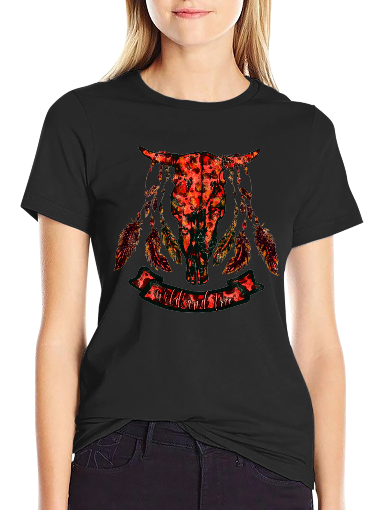 Wild and Free Skull Graphic Tee