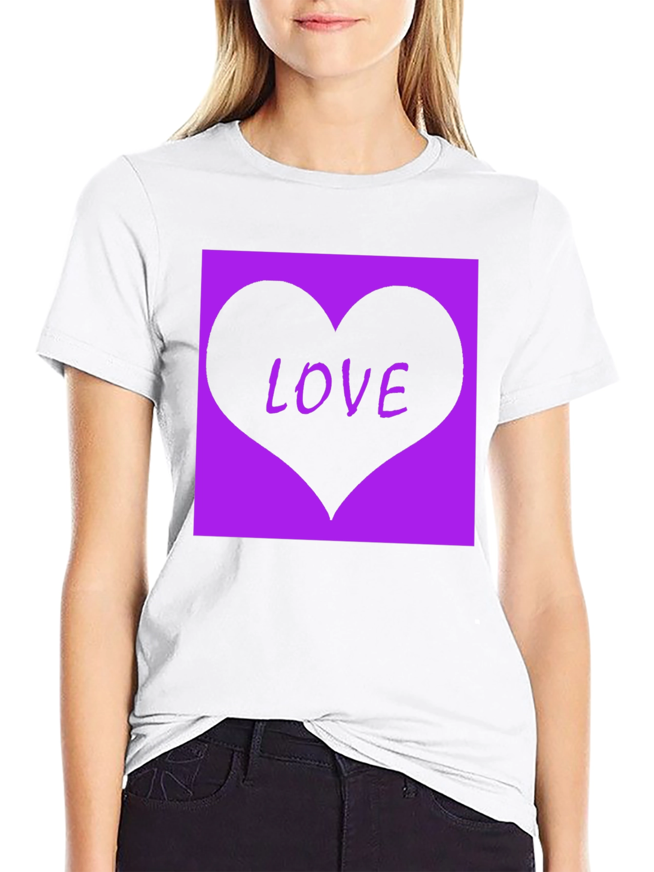Love Heart Graphic Tee - Black