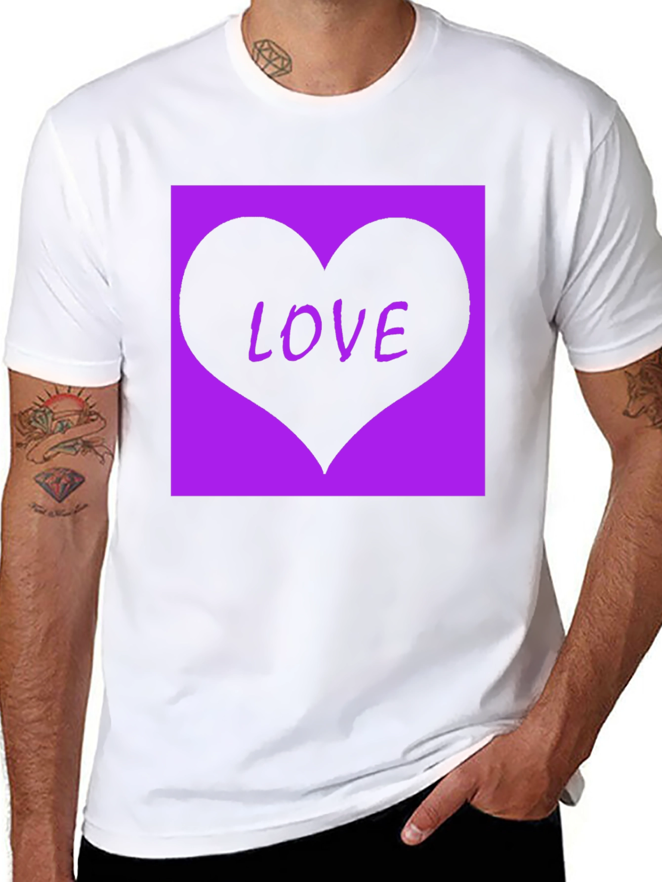 Love Heart Graphic Tee - Black