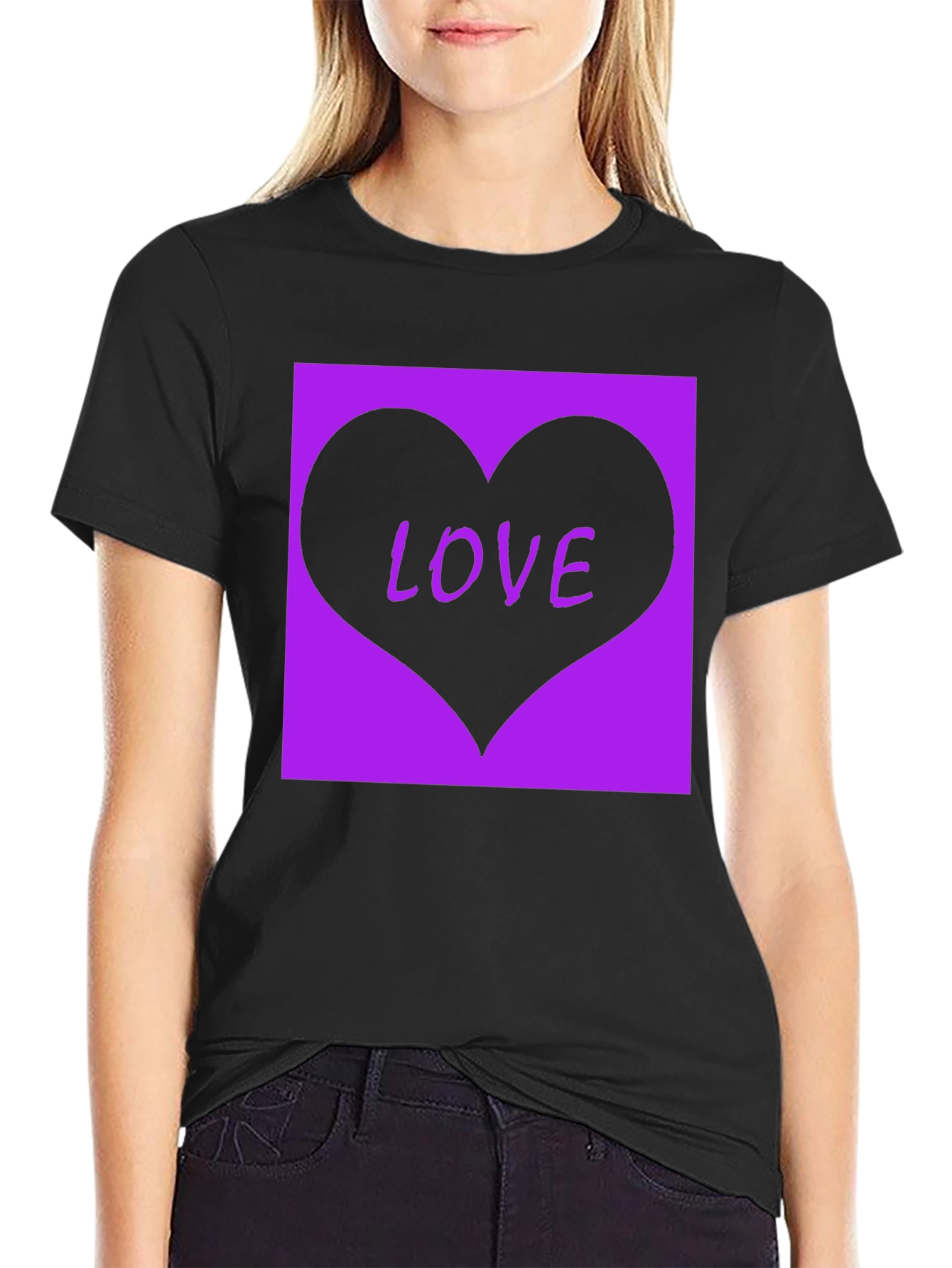 Love Heart Graphic Tee - Black