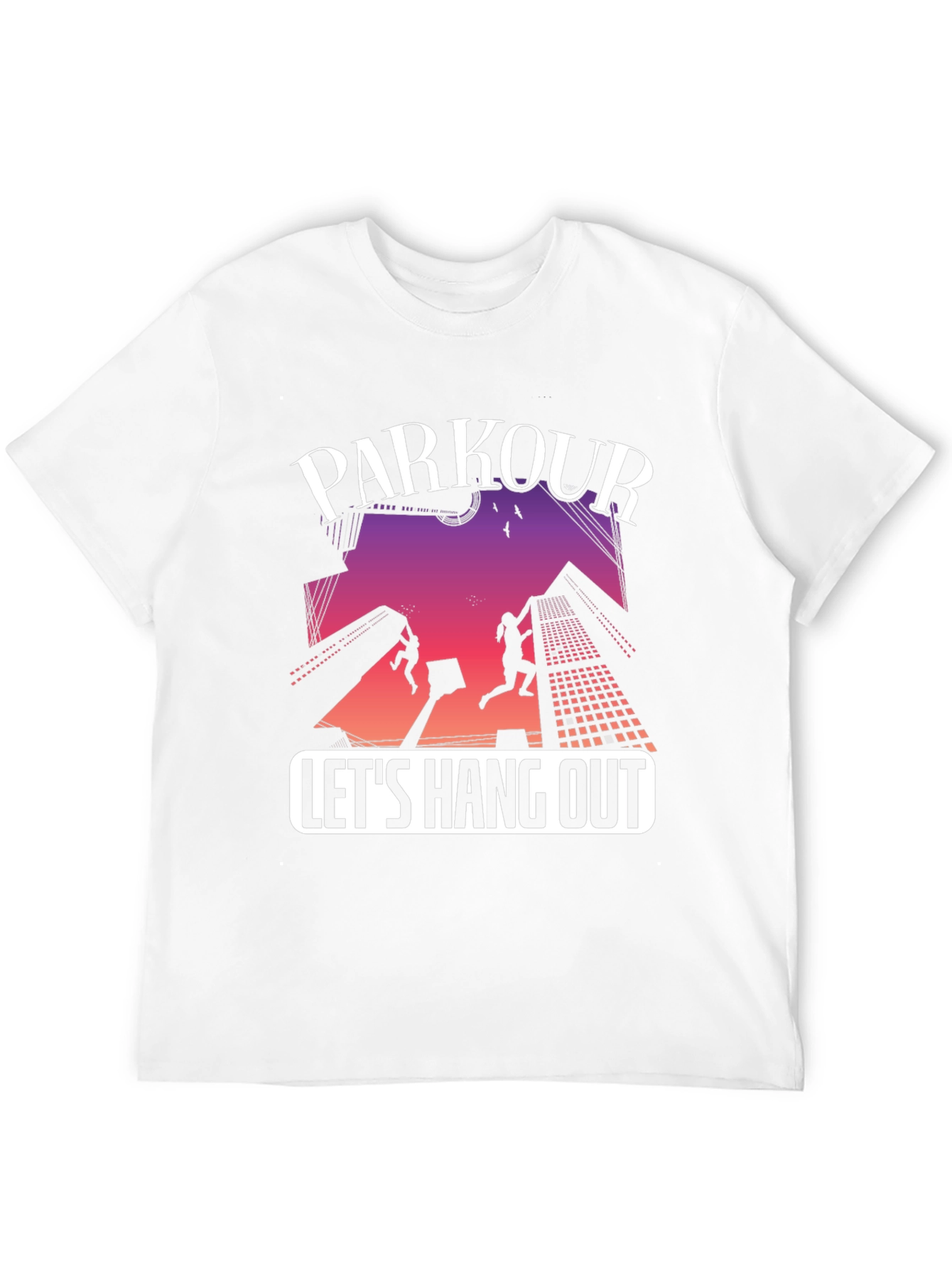 Parkour Lets Hang Out Black Graphic Tee