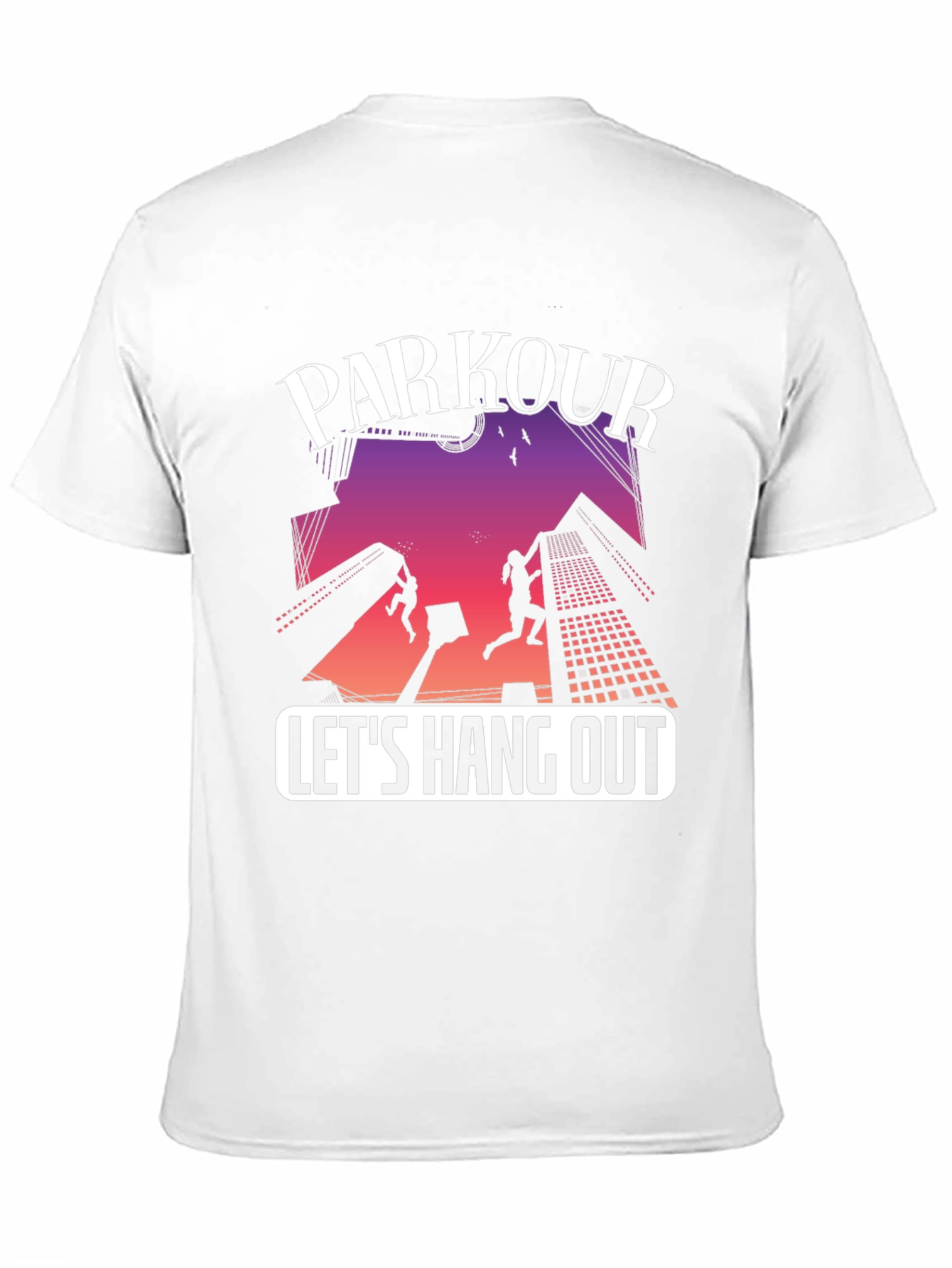Parkour Lets Hang Out Black Graphic Tee