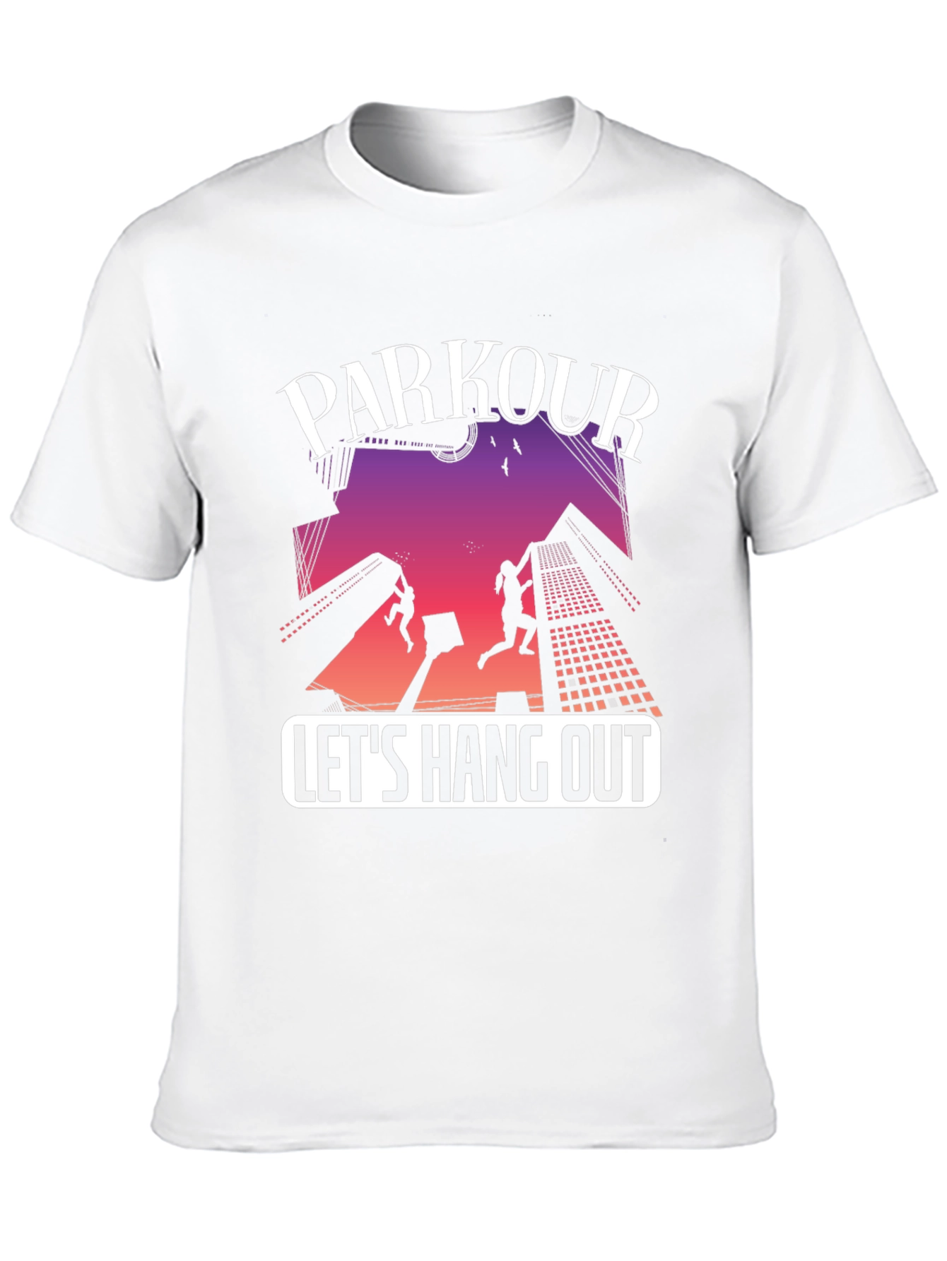 Parkour Lets Hang Out Black Graphic Tee