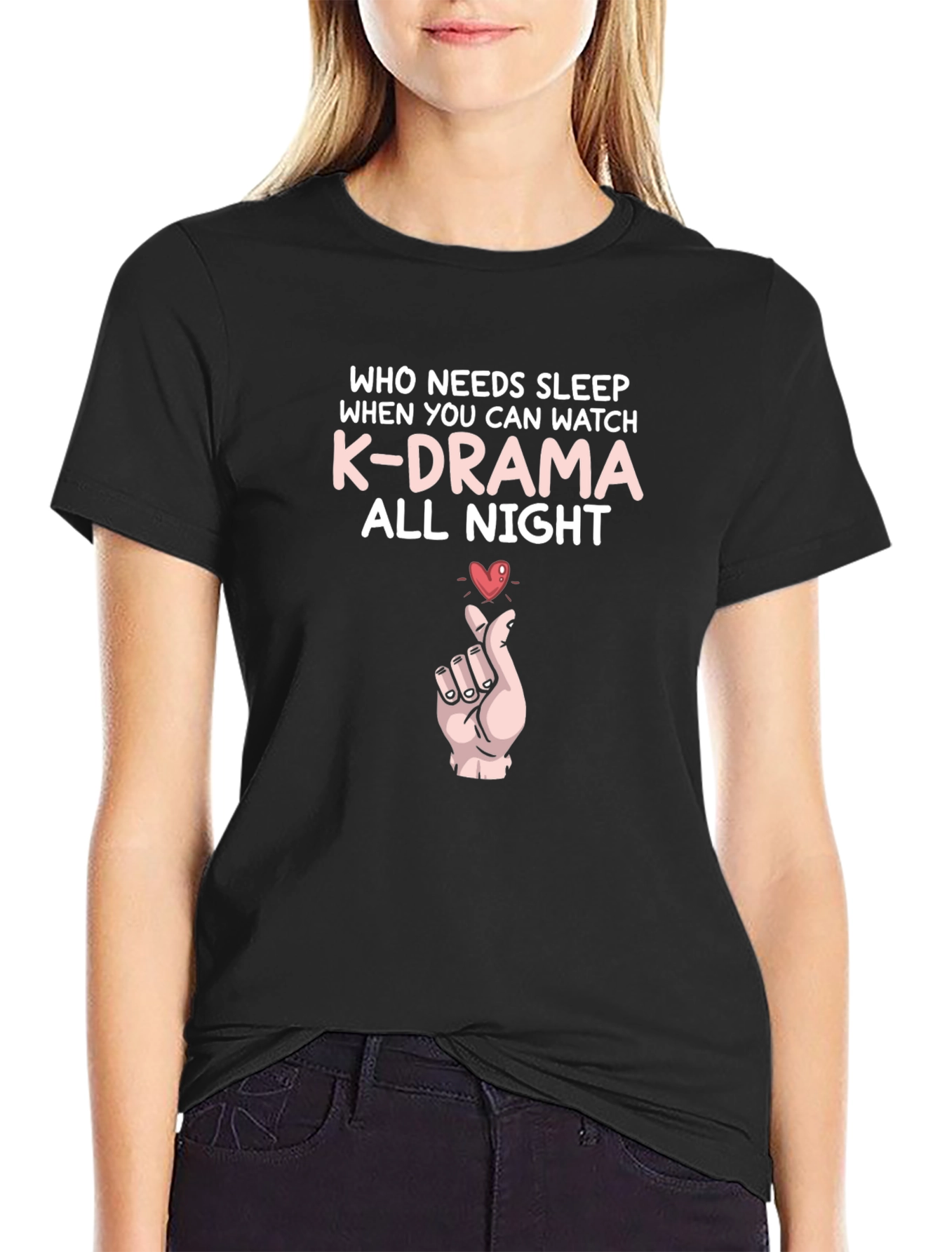 K-Drama All Night Black T-Shirt