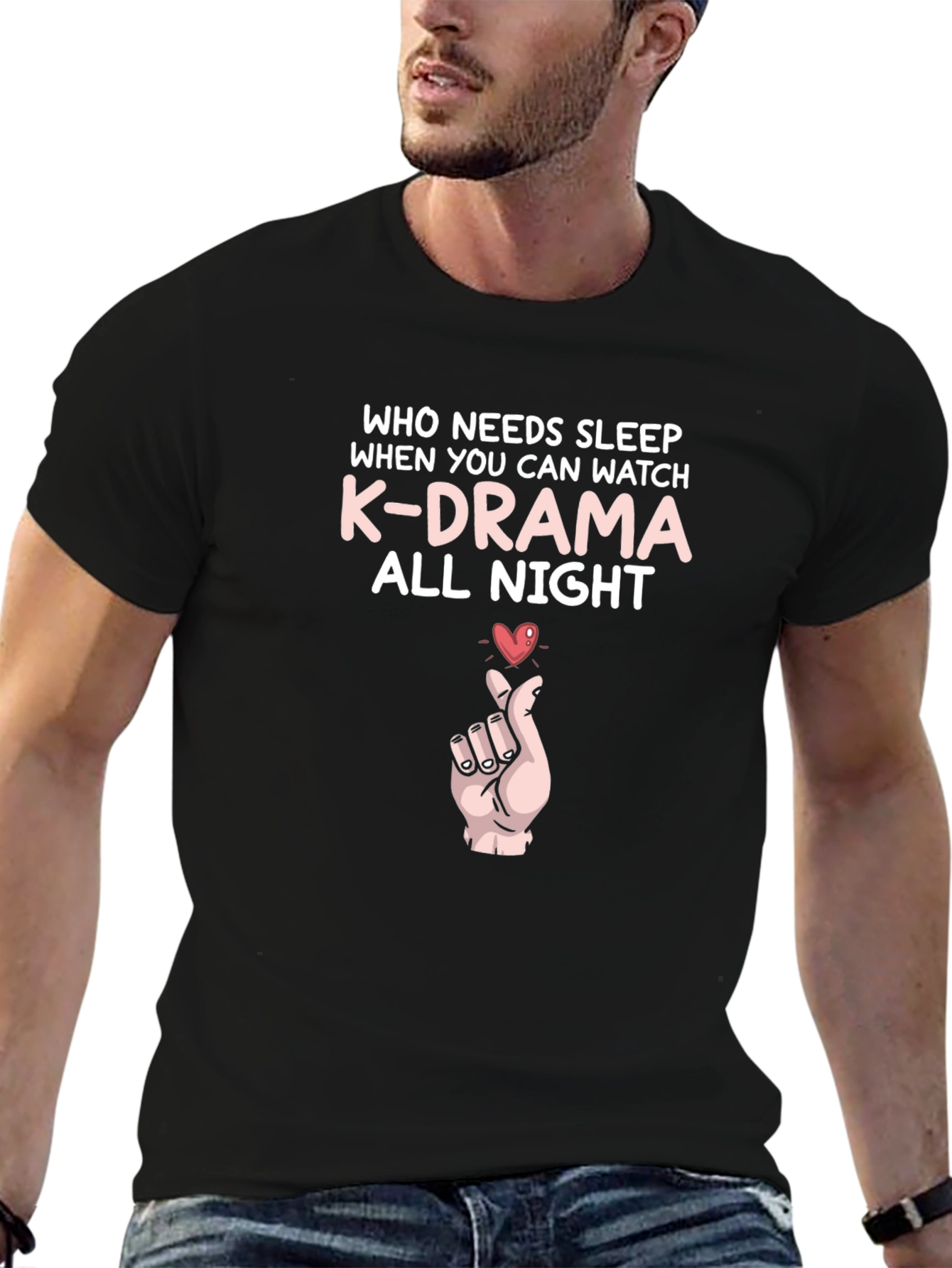 K-Drama All Night Black T-Shirt