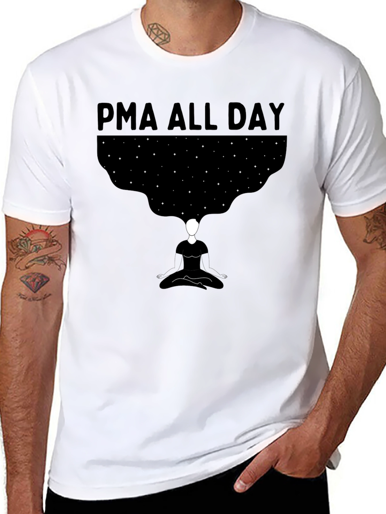 PMA All Day Graphic Tee - Meditating Starry Mind