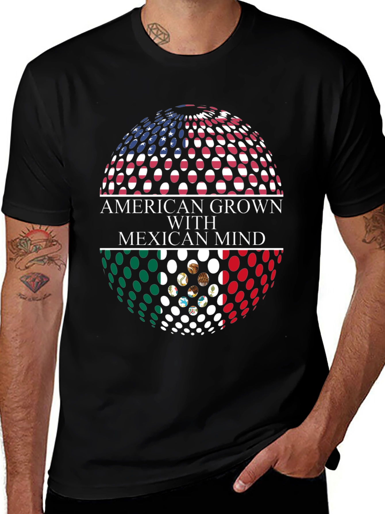 American Grown with Mexican Mind Graphic T-Shirt