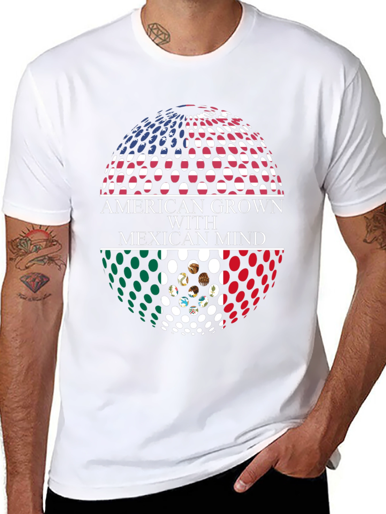 American Grown with Mexican Mind Graphic T-Shirt