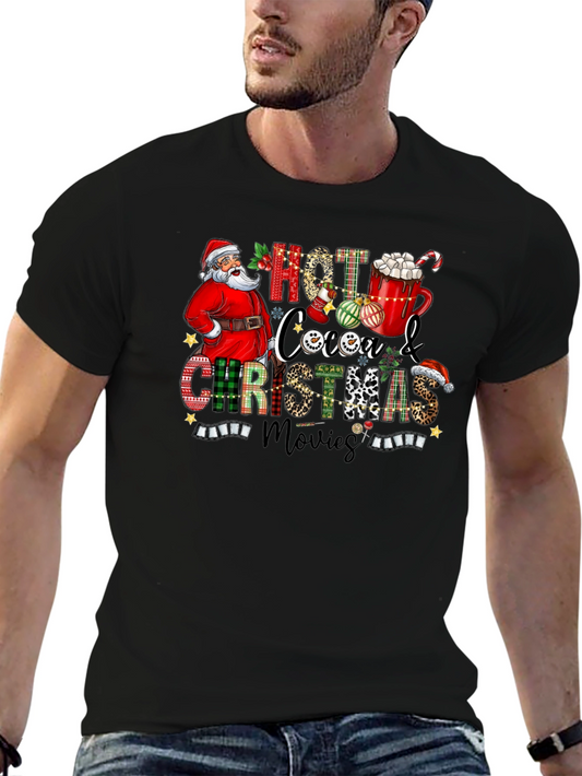 Festive Christmas T-Shirt: Hot Cocoa & Movies