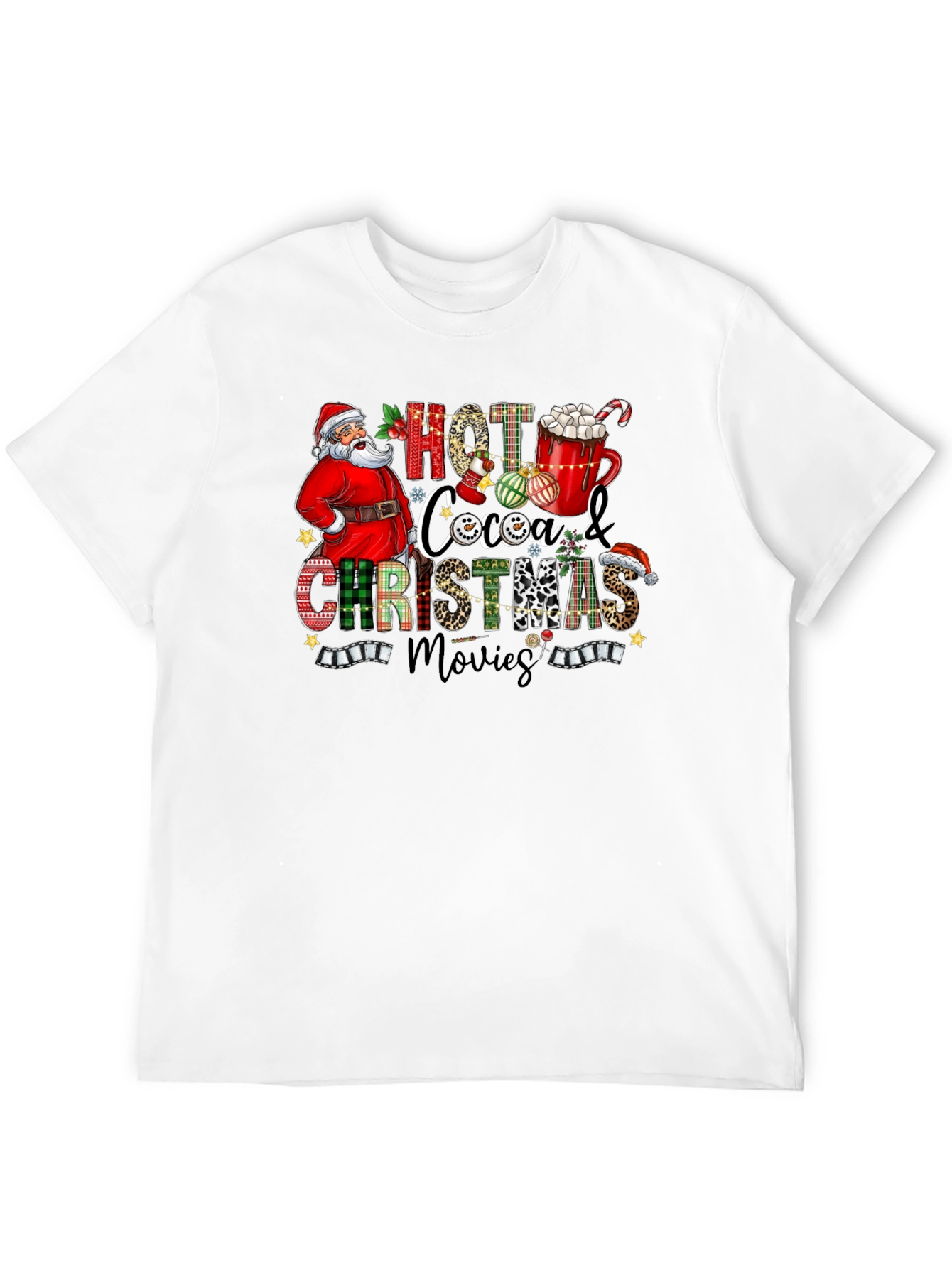 Festive Christmas T-Shirt: Hot Cocoa & Movies