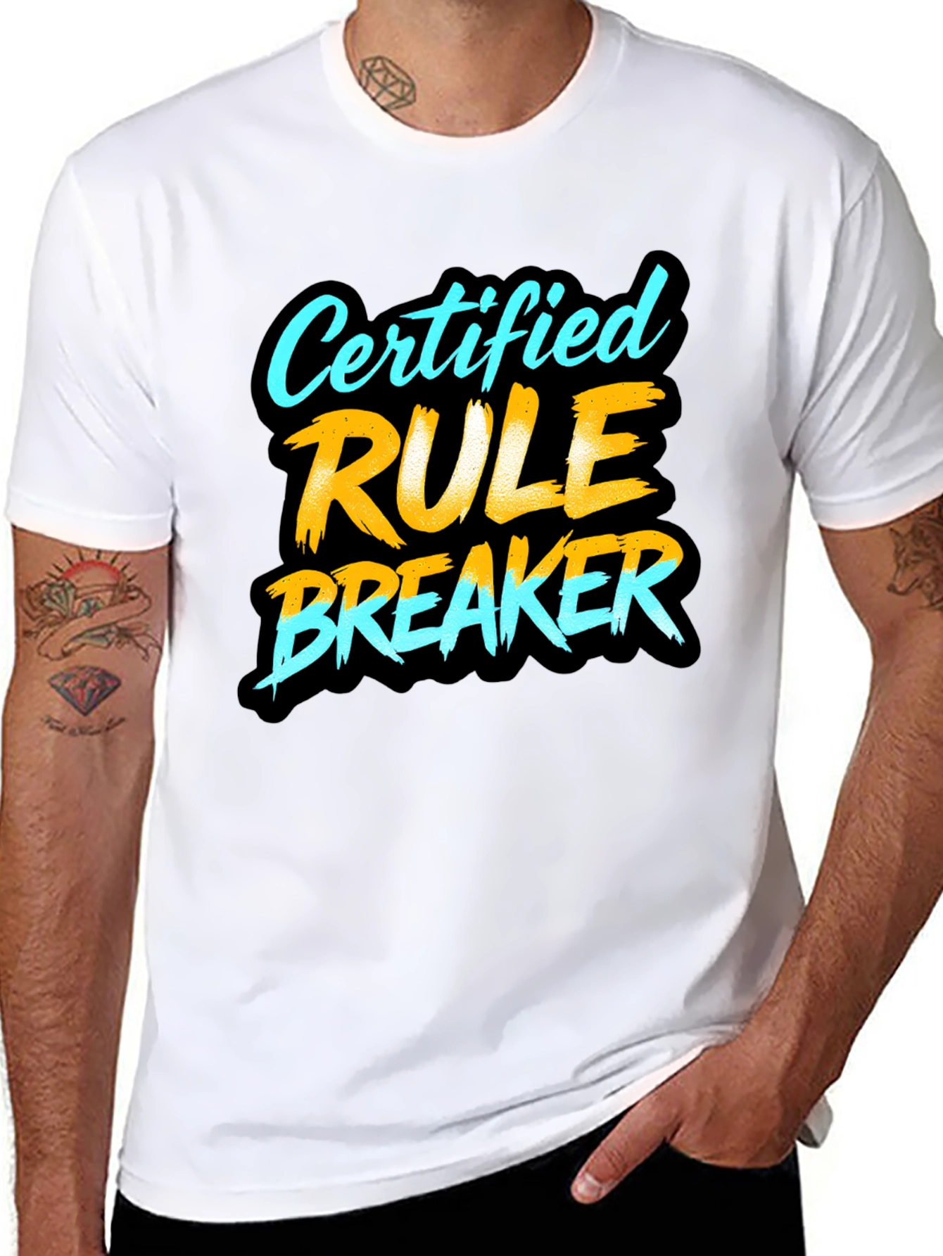 Certified Rule Breaker Graphic Tee - Black